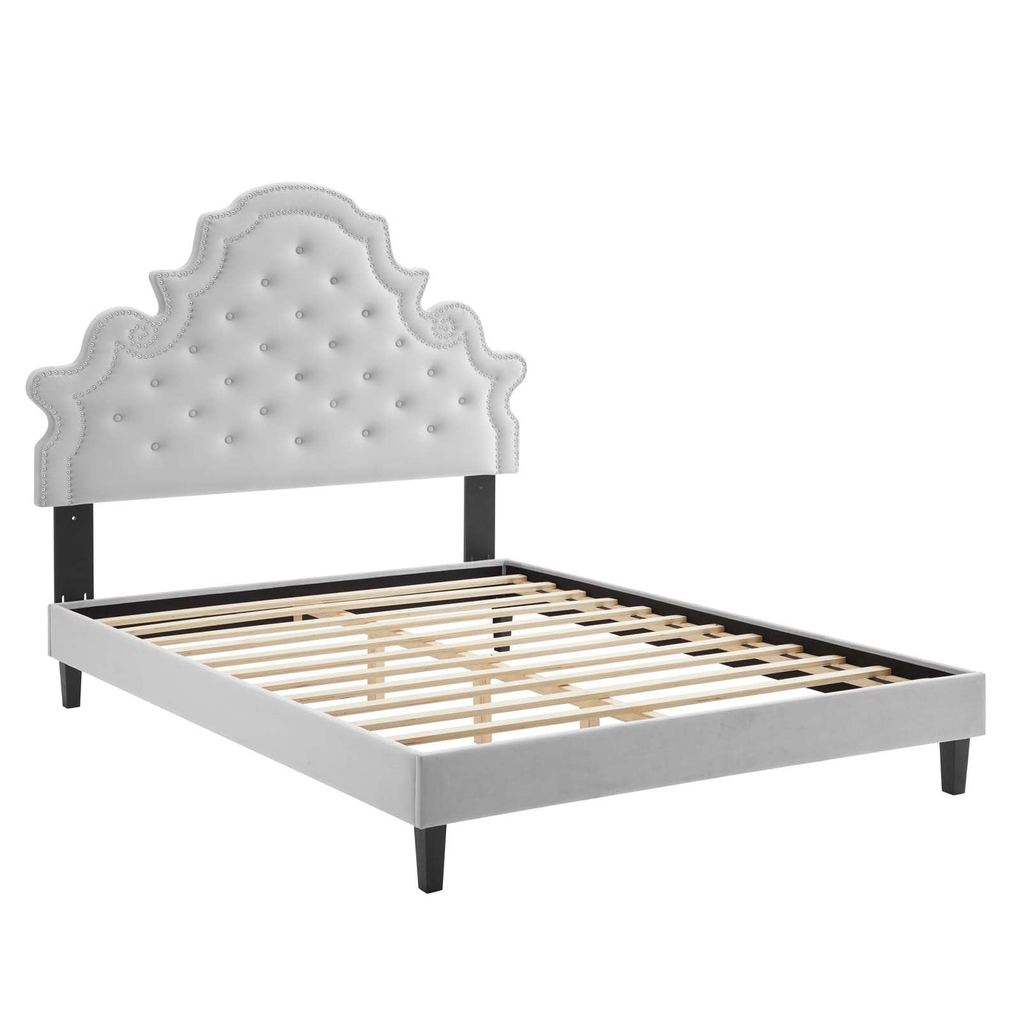 Modway Gwyneth Tufted Performance Velvet Queen Platform Bed | Beds | Modishstore-19