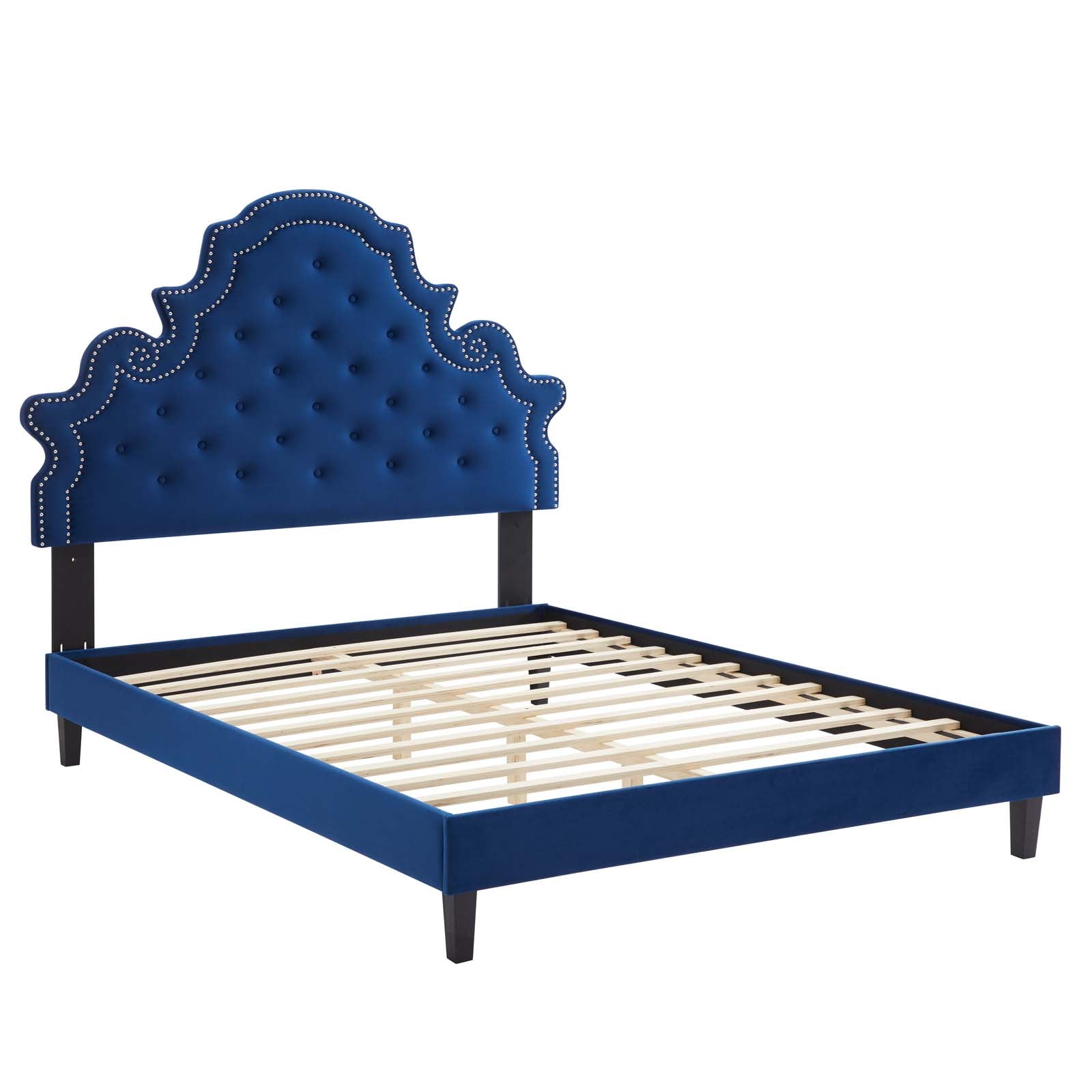 Modway Gwyneth Tufted Performance Velvet Queen Platform Bed | Beds | Modishstore-35