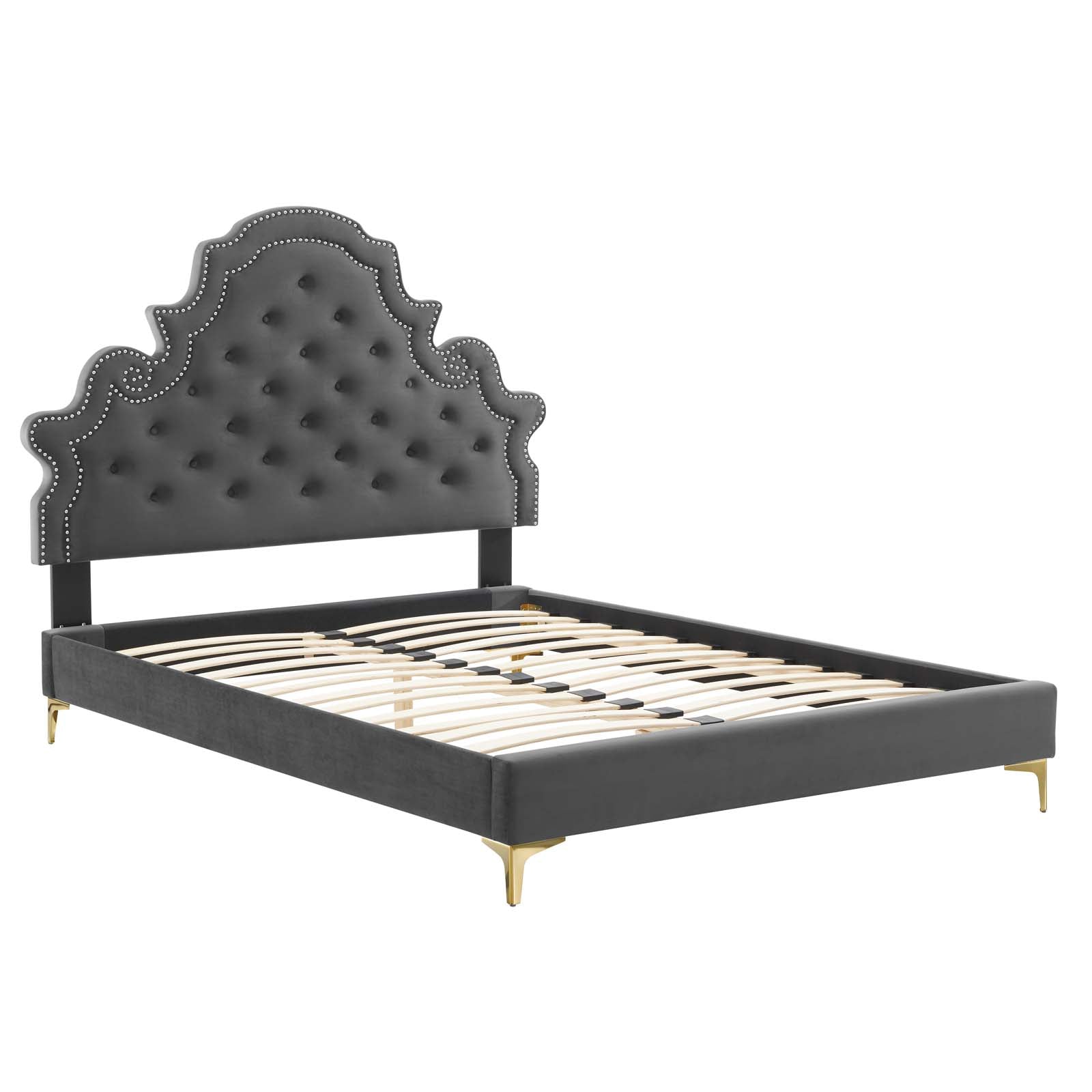 Modway Gwyneth Tufted Performance Velvet Twin Platform Bed | Beds | Modishstore-3