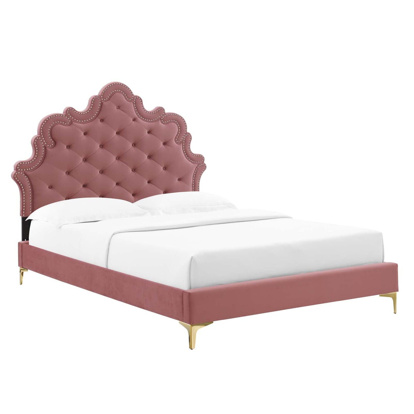 Modway Gwyneth Tufted Performance Velvet Twin Platform Bed | Beds | Modishstore-9