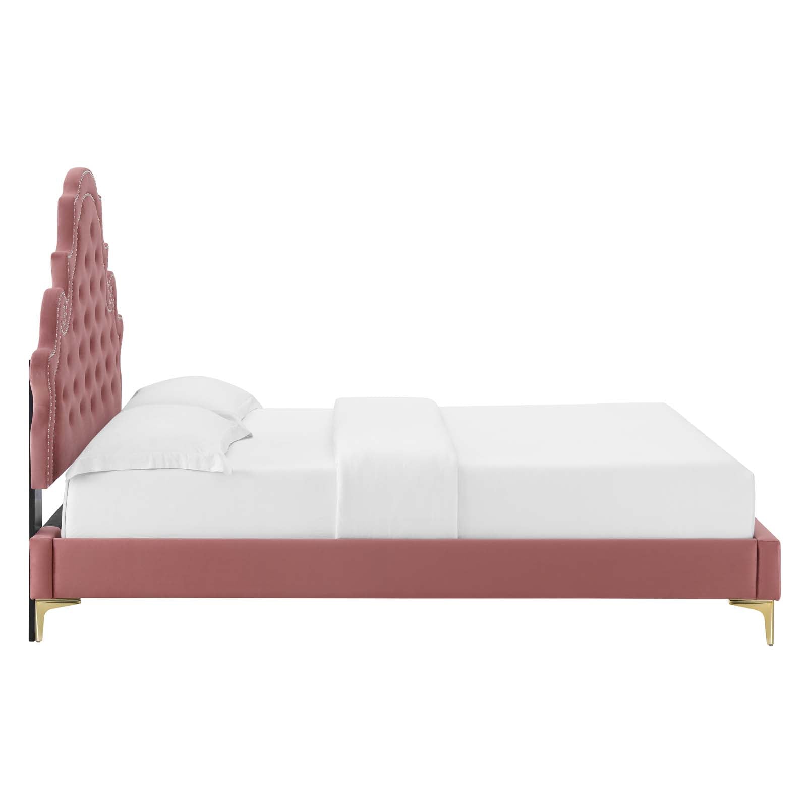 Modway Gwyneth Tufted Performance Velvet Twin Platform Bed | Beds | Modishstore-13