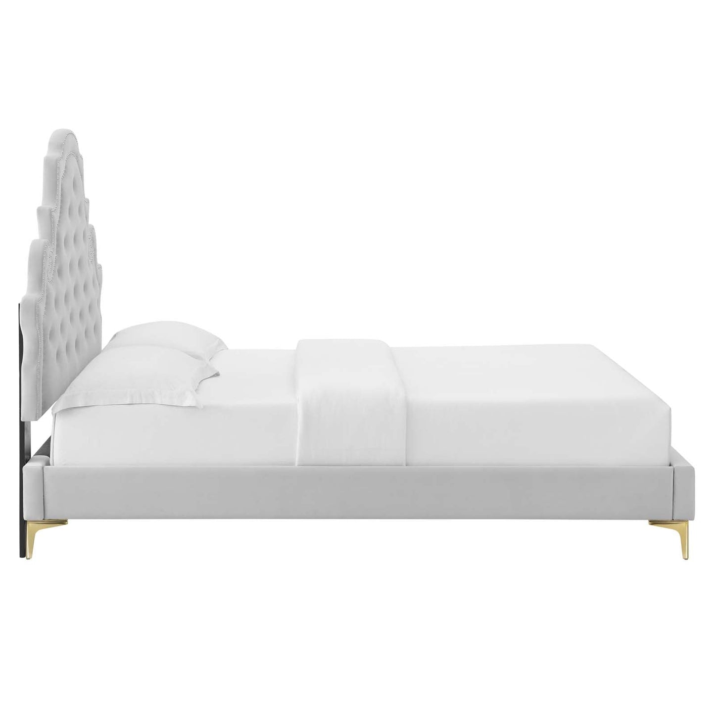 Modway Gwyneth Tufted Performance Velvet Twin Platform Bed | Beds | Modishstore-21