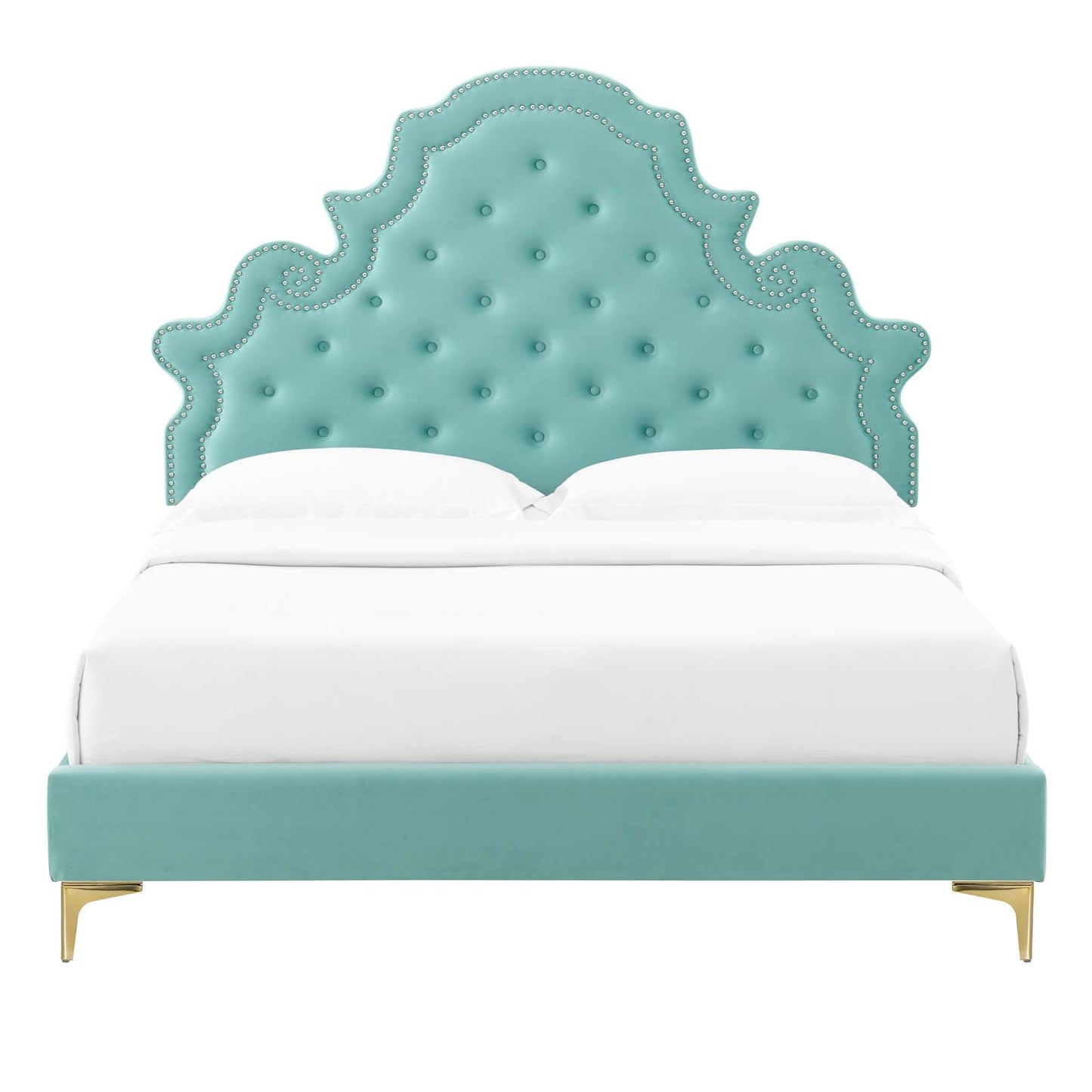 Modway Gwyneth Tufted Performance Velvet Twin Platform Bed | Beds | Modishstore-30