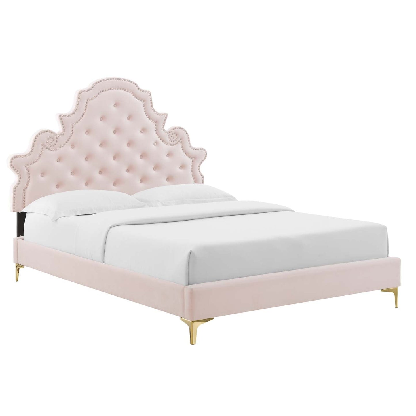 Modway Gwyneth Tufted Performance Velvet Twin Platform Bed | Beds | Modishstore-41