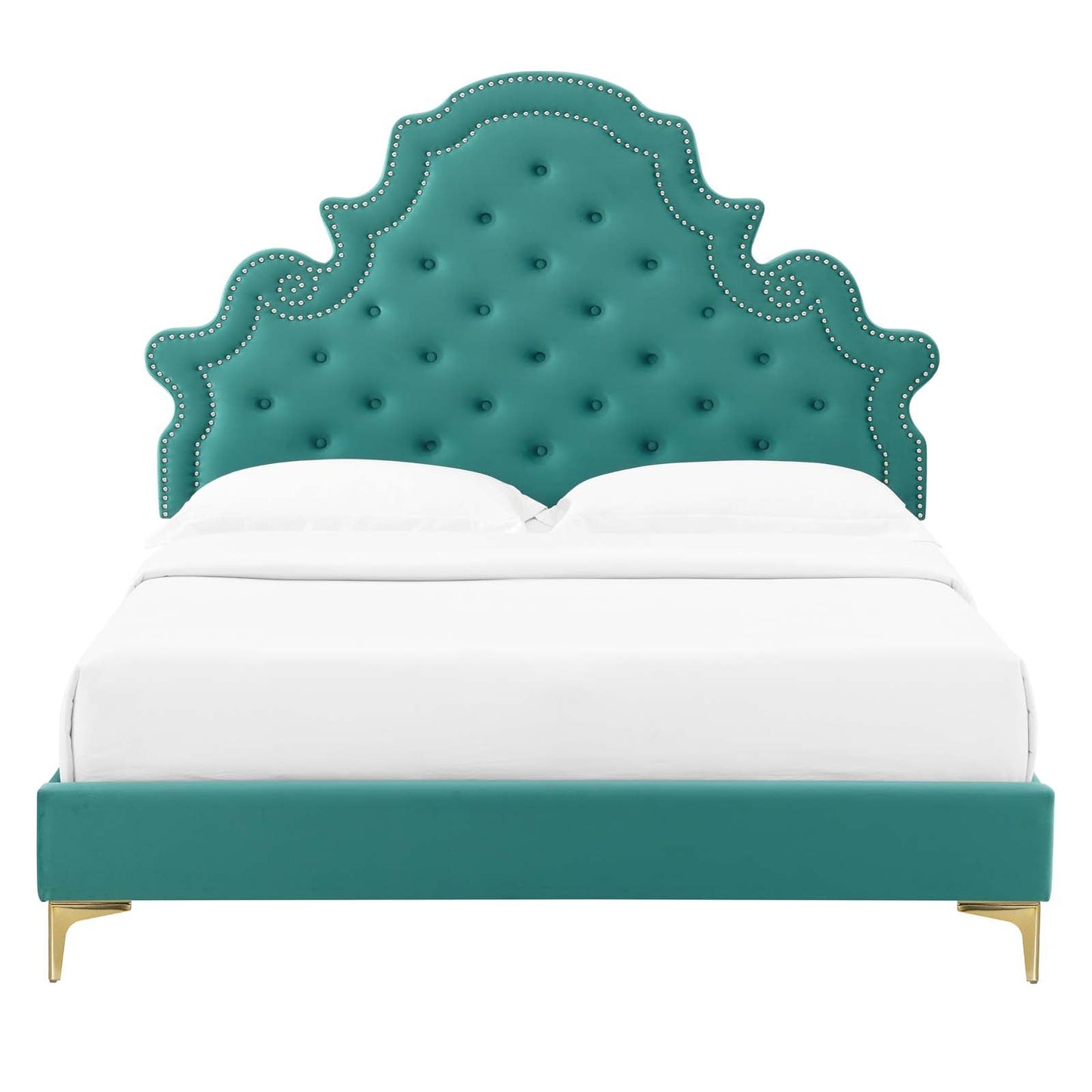 Modway Gwyneth Tufted Performance Velvet Twin Platform Bed | Beds | Modishstore-54