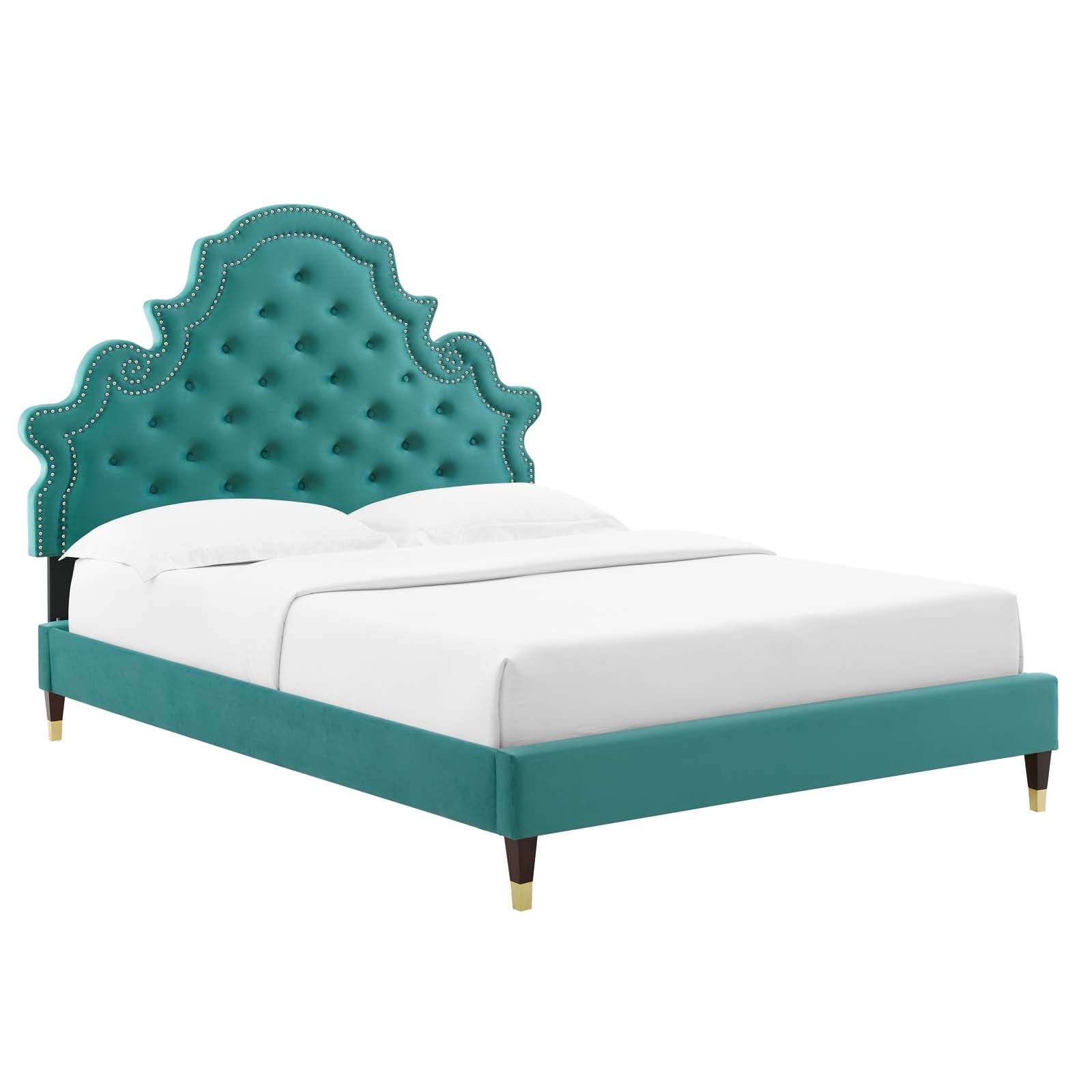 Modway Gwyneth Tufted Performance Velvet Twin Platform Bed | Beds | Modishstore-44