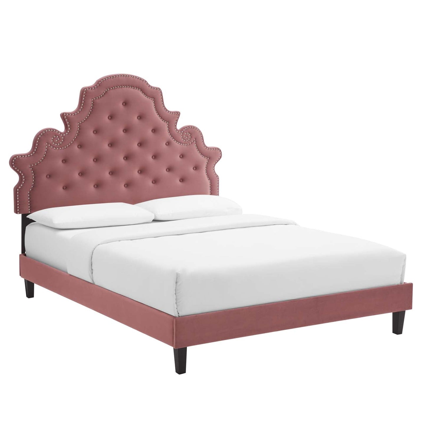 Modway Gwyneth Tufted Performance Velvet Twin Platform Bed | Beds | Modishstore-9