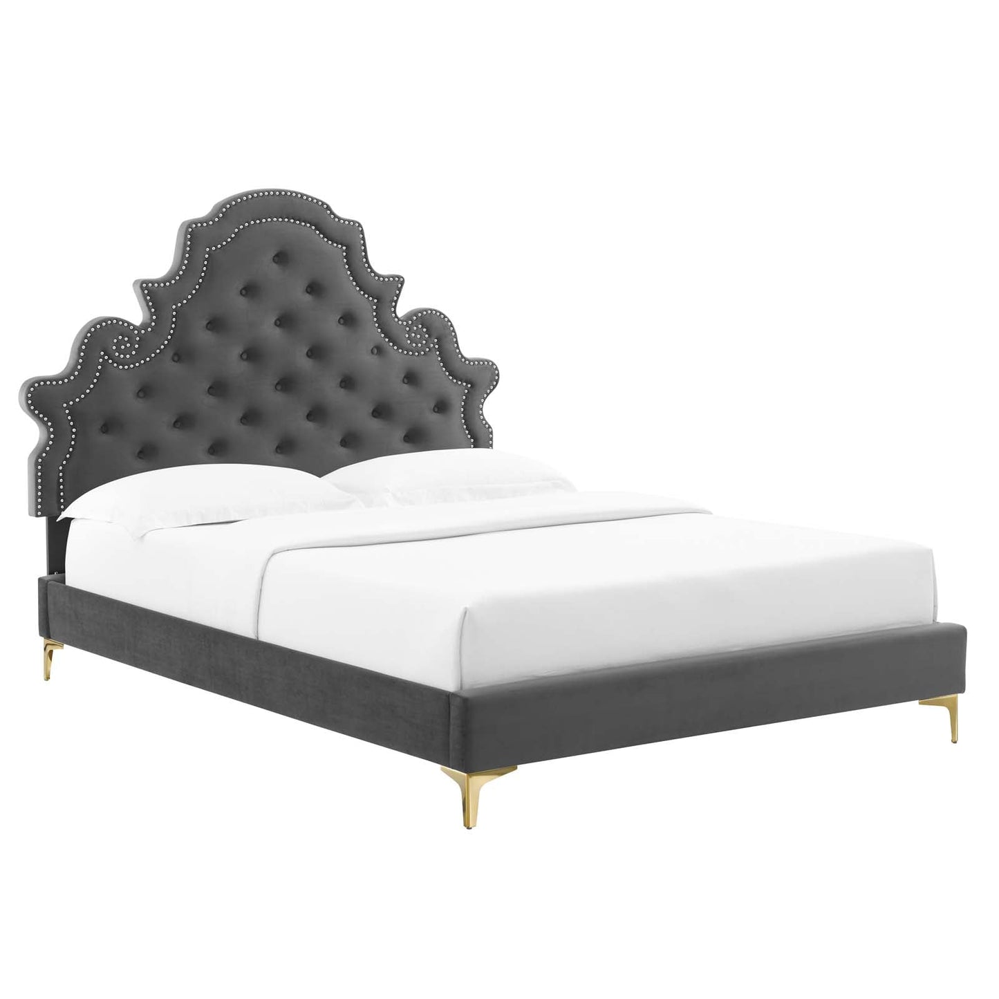 Modway Gwyneth Tufted Performance Velvet Full Platform Bed | Beds | Modishstore-2