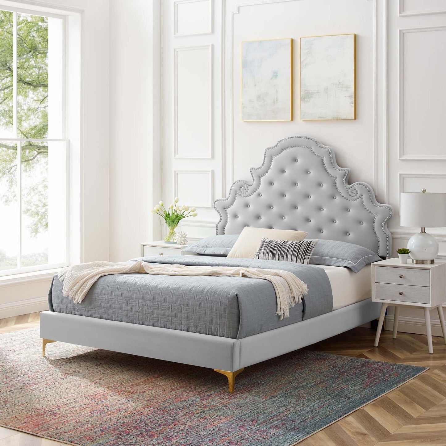 Modway Gwyneth Tufted Performance Velvet Full Platform Bed | Beds | Modishstore-15