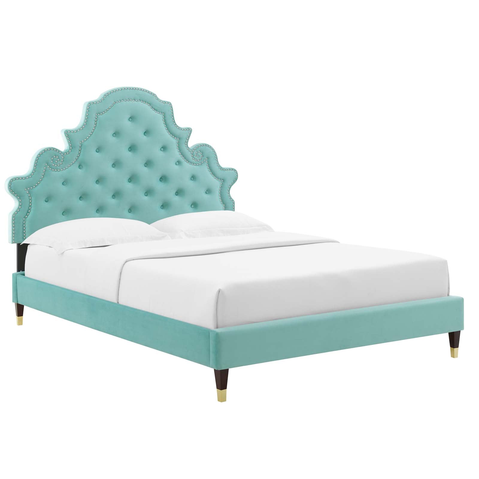 Modway Gwyneth Tufted Performance Velvet Full Platform Bed | Beds | Modishstore-23