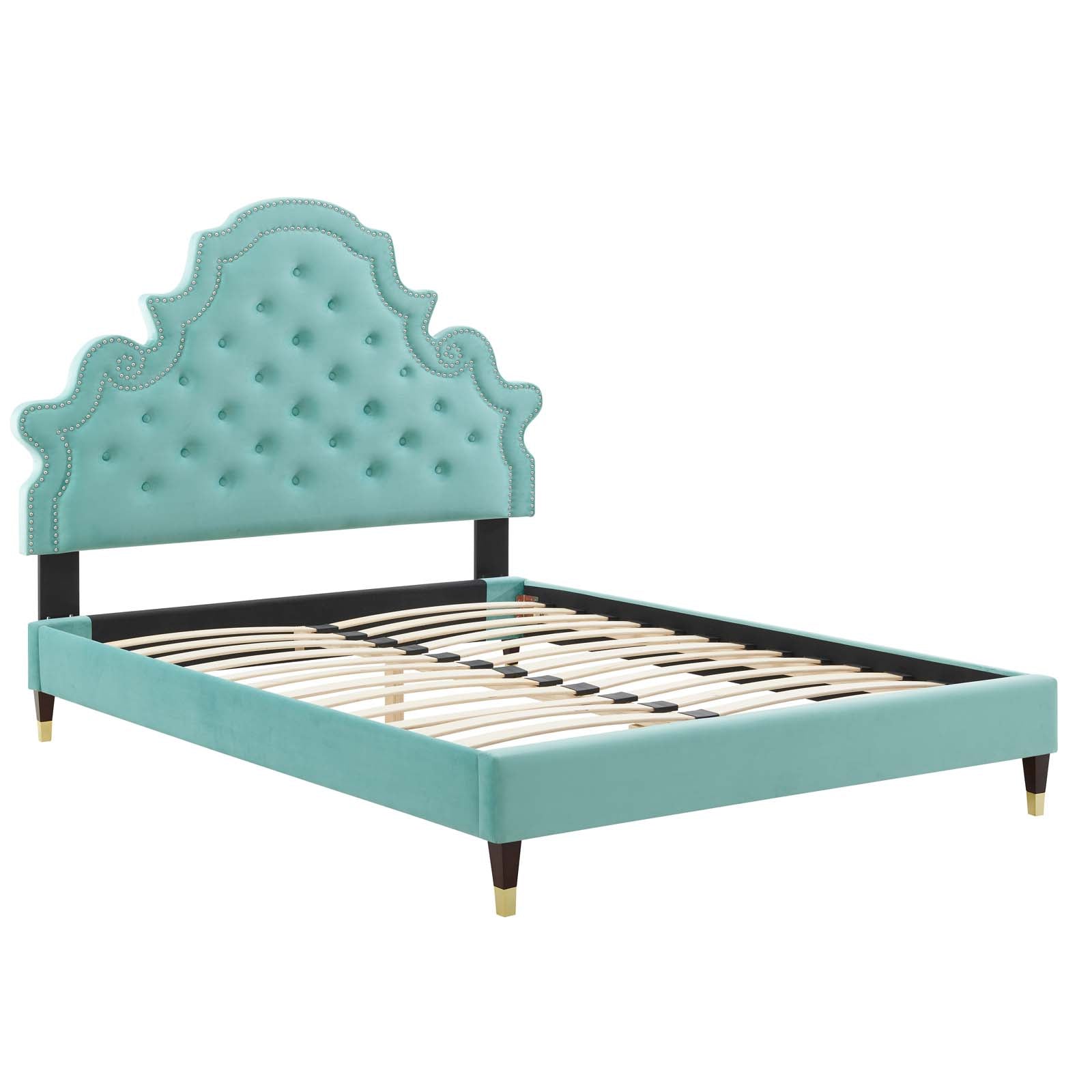 Modway Gwyneth Tufted Performance Velvet Full Platform Bed | Beds | Modishstore-24