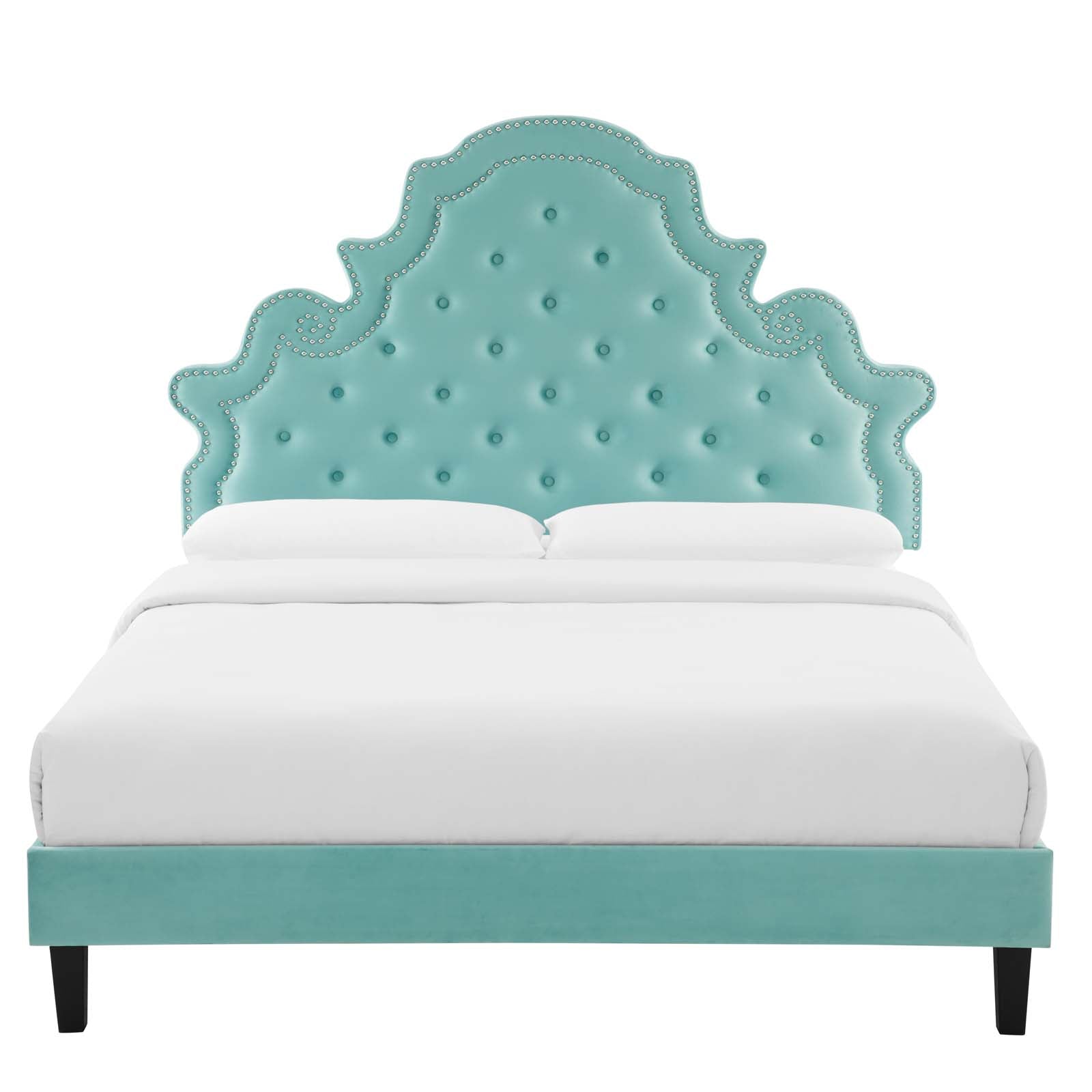 Modway Gwyneth Tufted Performance Velvet Full Platform Bed | Beds | Modishstore-28