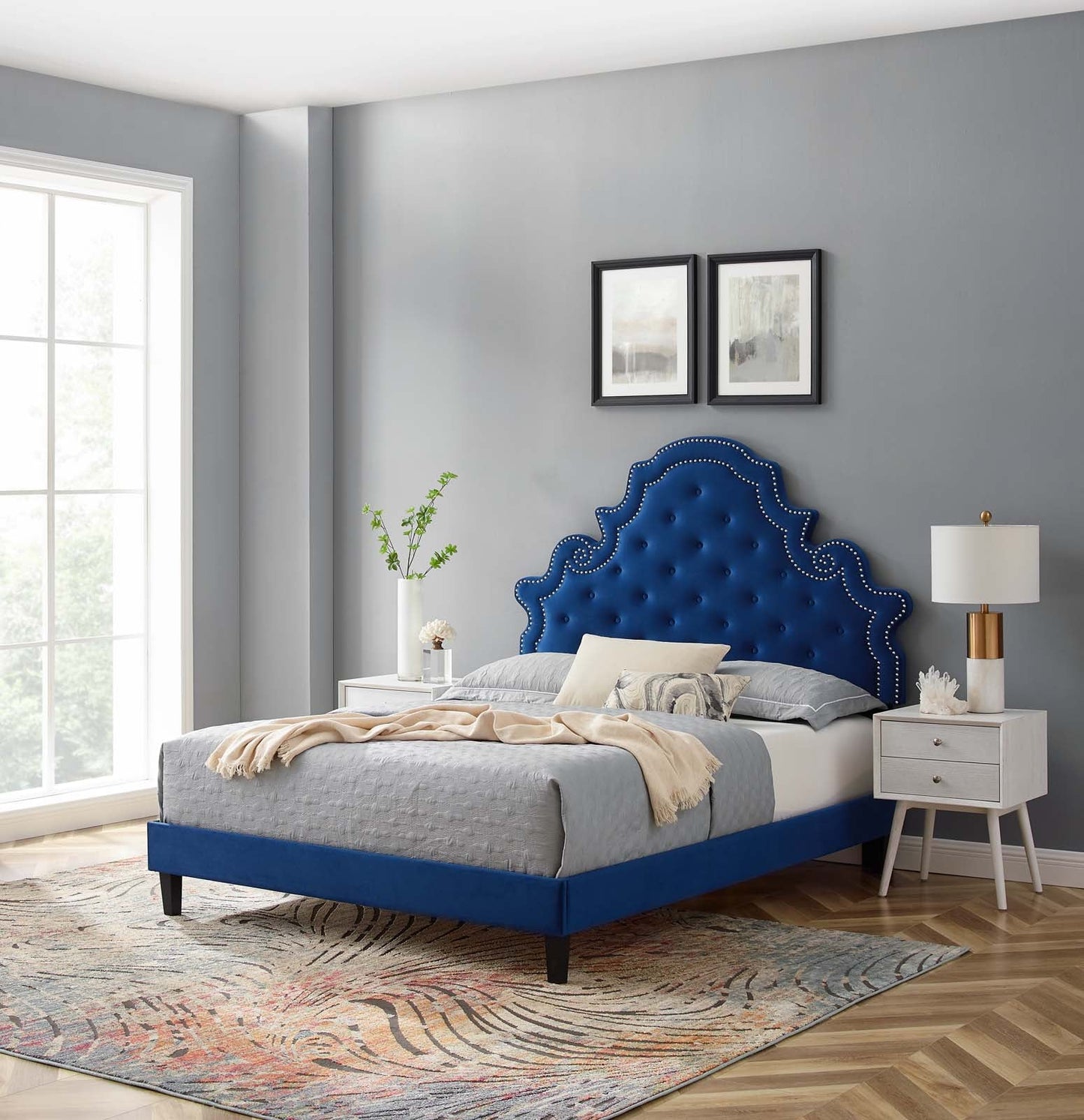 Modway Gwyneth Tufted Performance Velvet Full Platform Bed | Beds | Modishstore-64