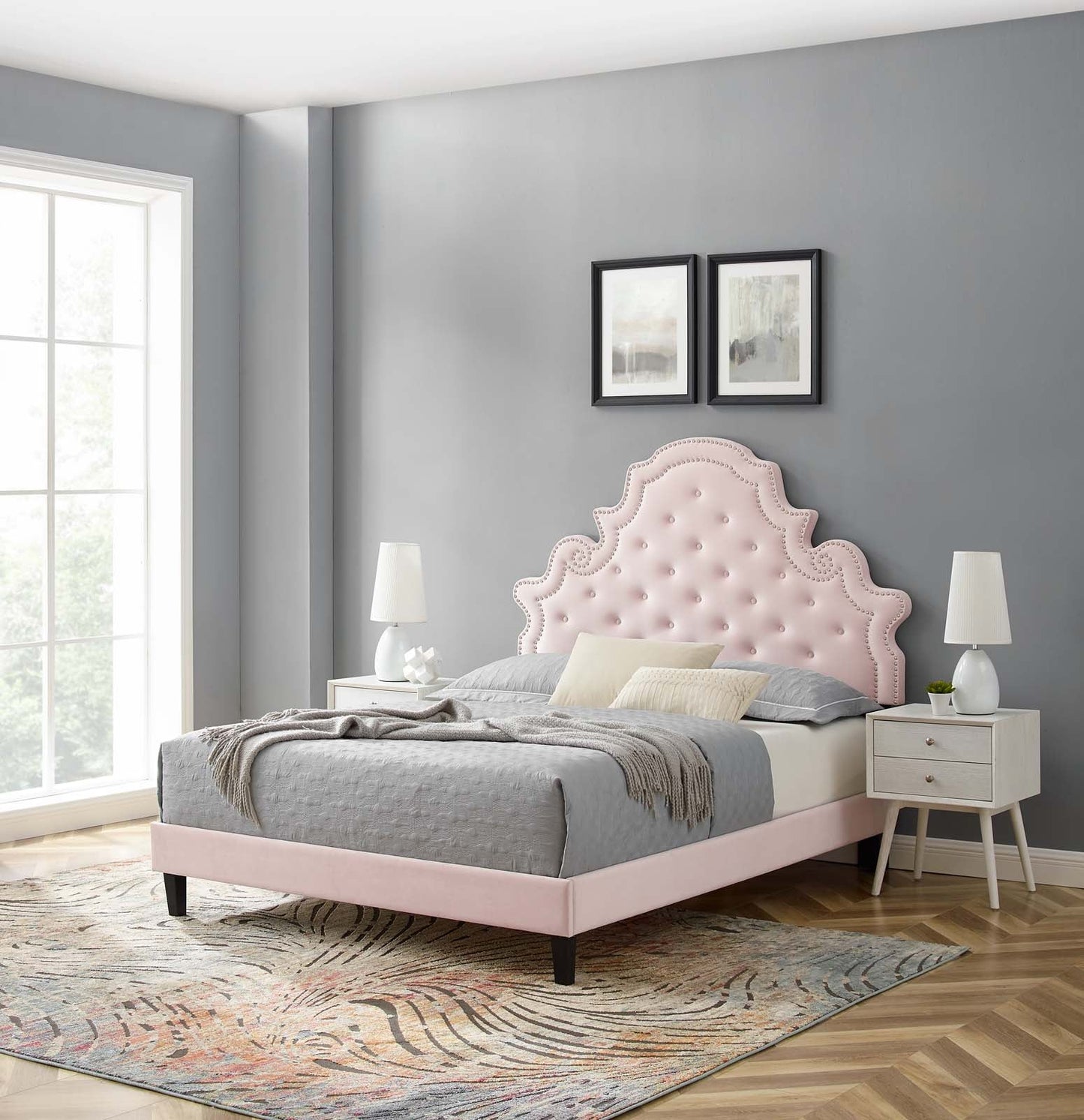 Modway Gwyneth Tufted Performance Velvet Full Platform Bed | Beds | Modishstore-60