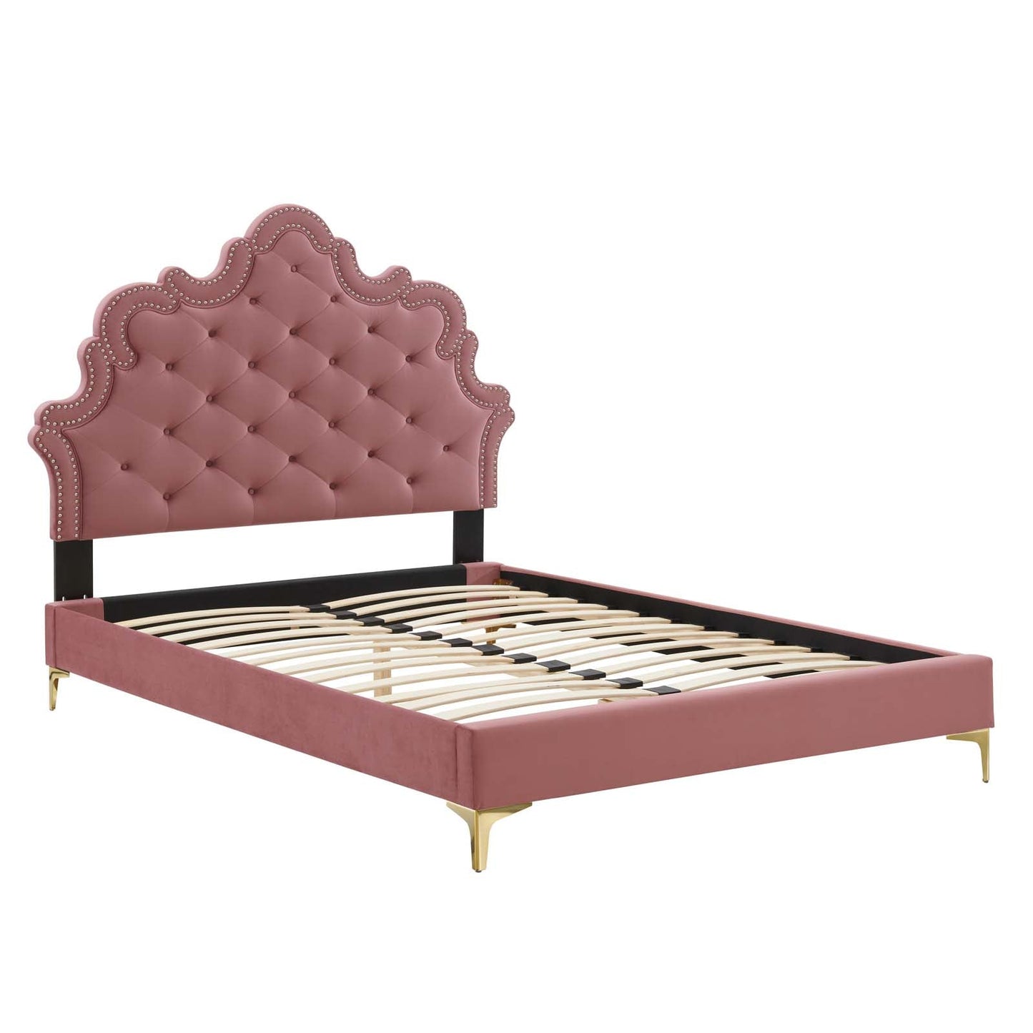 Modway Gwyneth Tufted Performance Velvet King Platform Bed | Beds | Modishstore-10