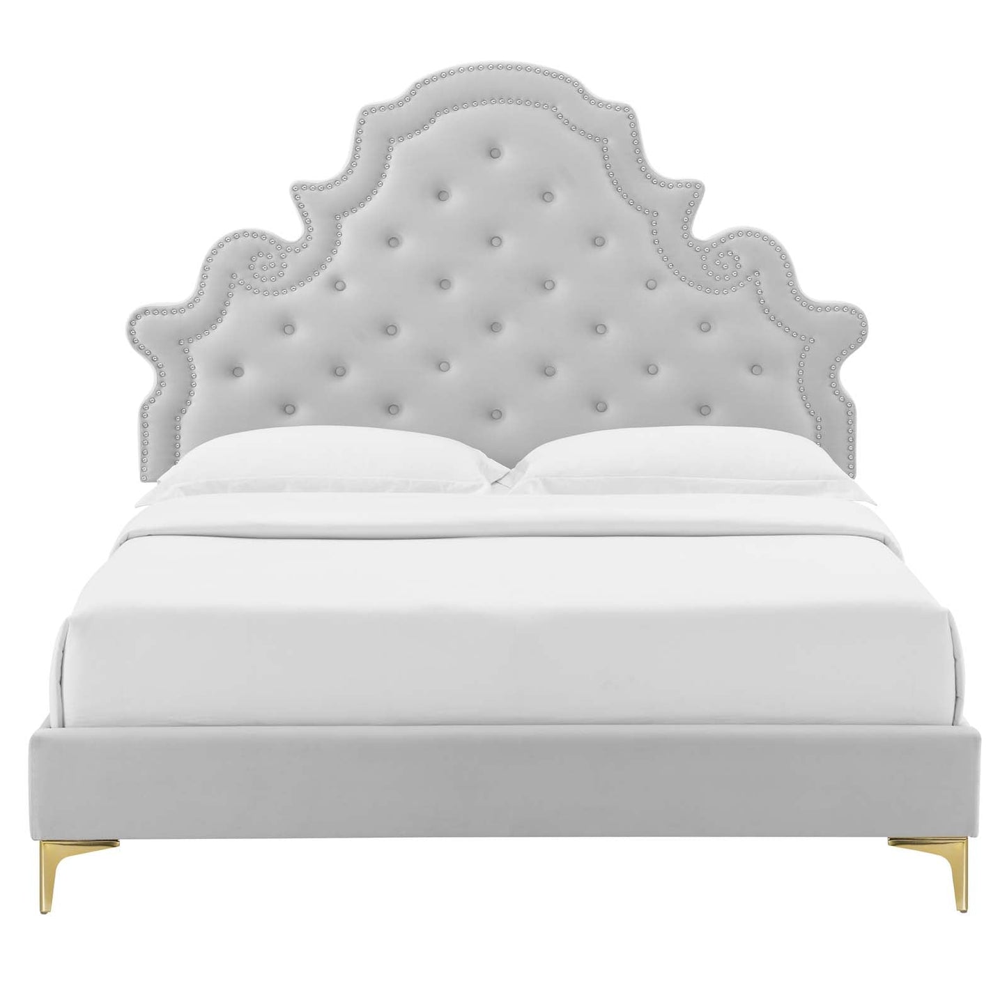 Modway Gwyneth Tufted Performance Velvet King Platform Bed | Beds | Modishstore-21