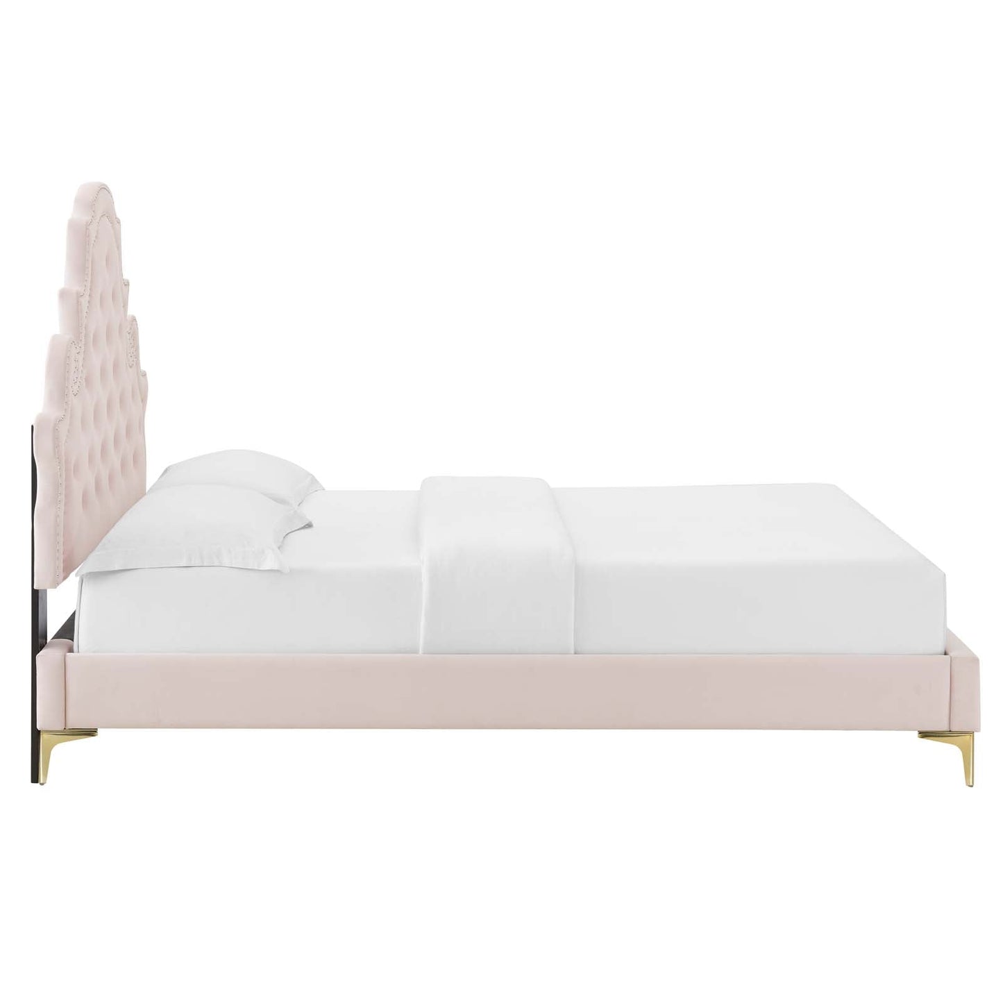Modway Gwyneth Tufted Performance Velvet King Platform Bed | Beds | Modishstore-41