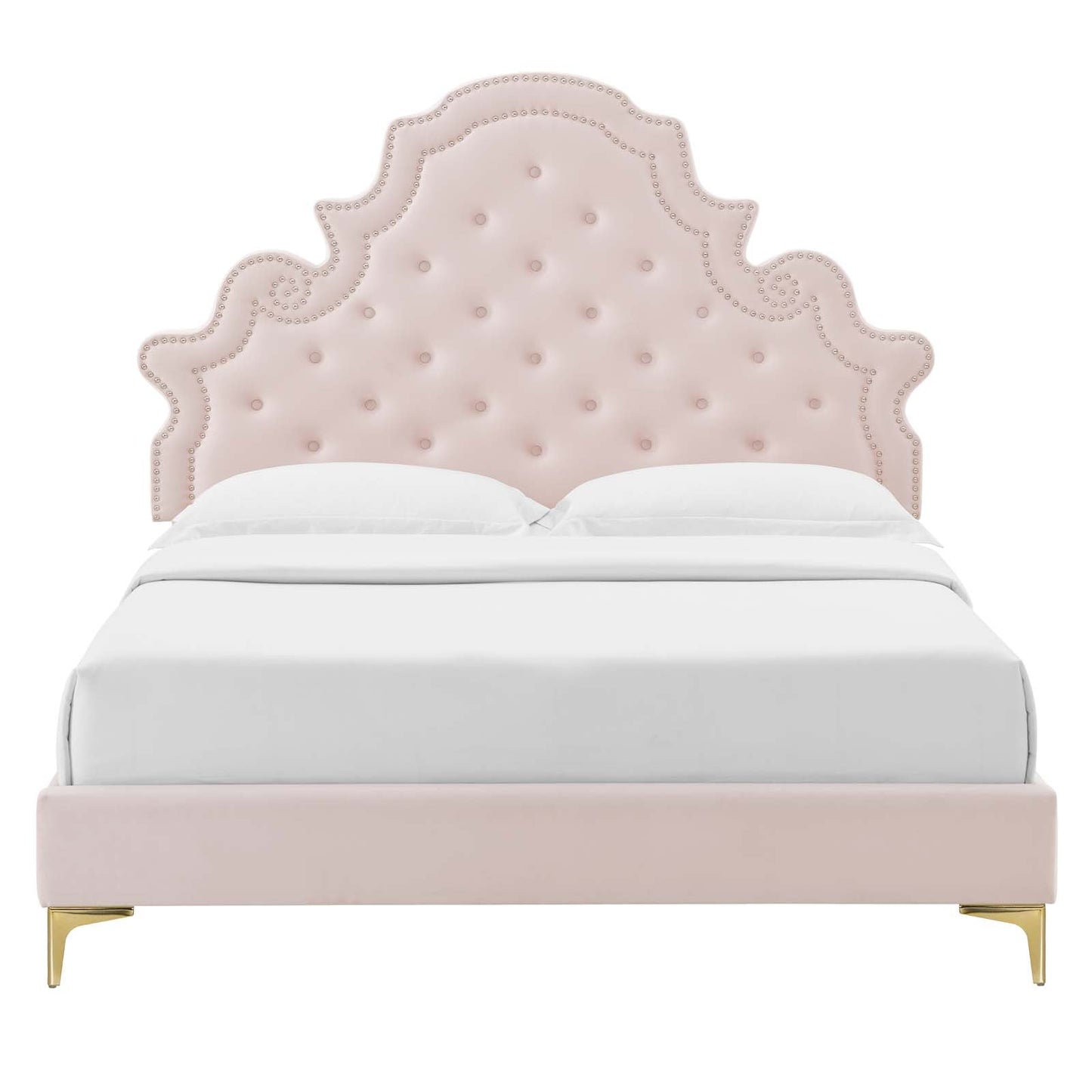 Modway Gwyneth Tufted Performance Velvet King Platform Bed | Beds | Modishstore-42