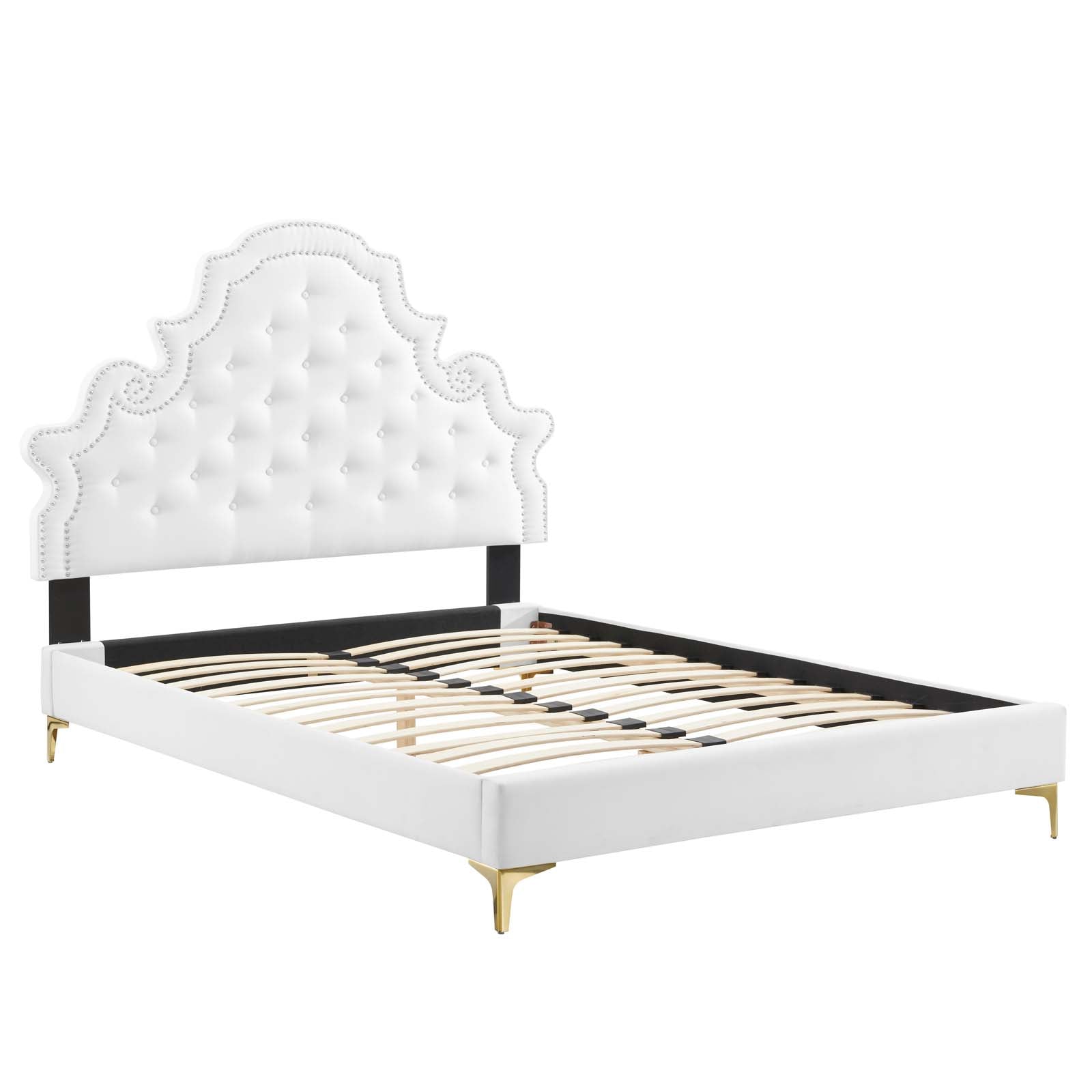 Modway Gwyneth Tufted Performance Velvet King Platform Bed | Beds | Modishstore-52