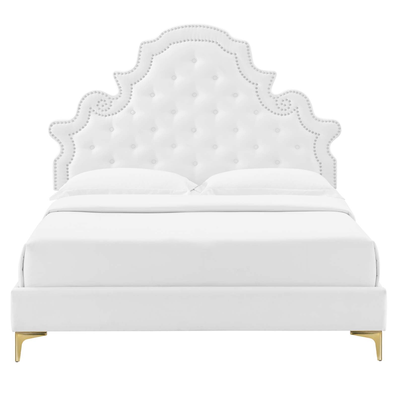 Modway Gwyneth Tufted Performance Velvet King Platform Bed | Beds | Modishstore-56