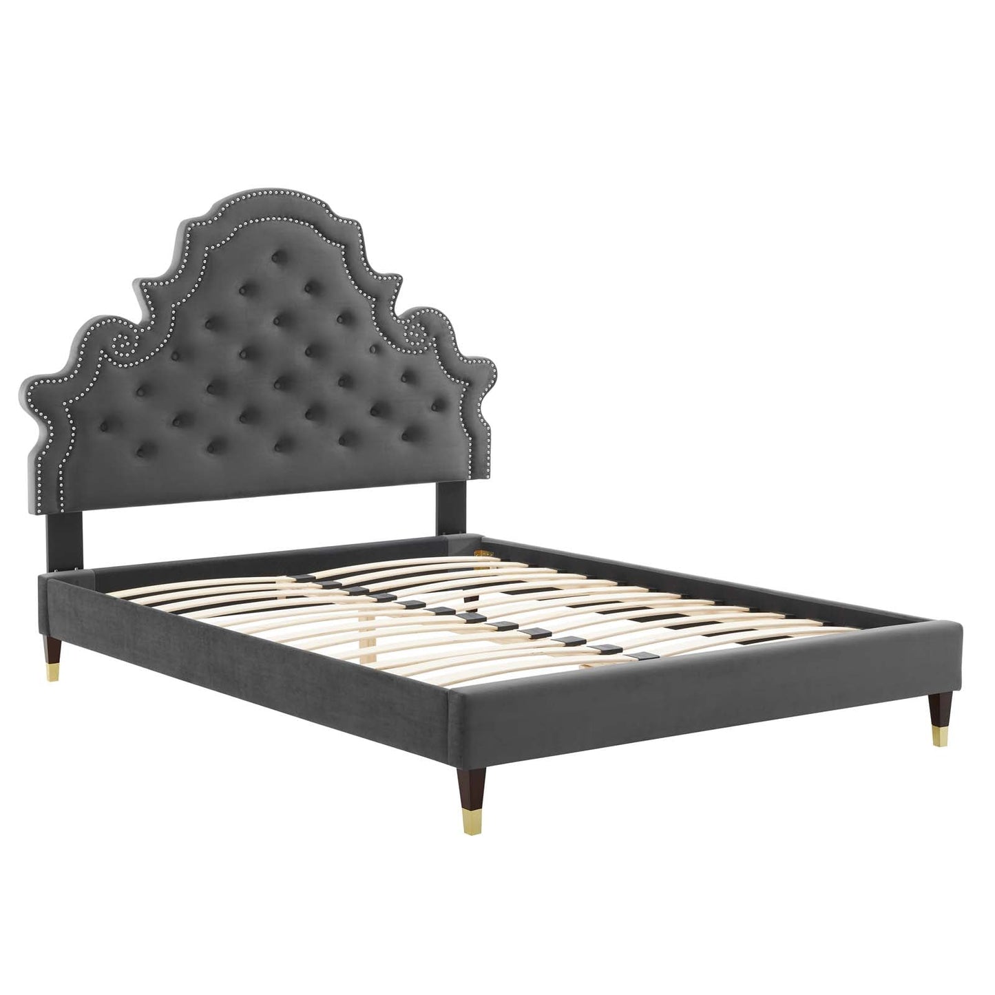 Modway Gwyneth Tufted Performance Velvet King Platform Bed | Beds | Modishstore-3