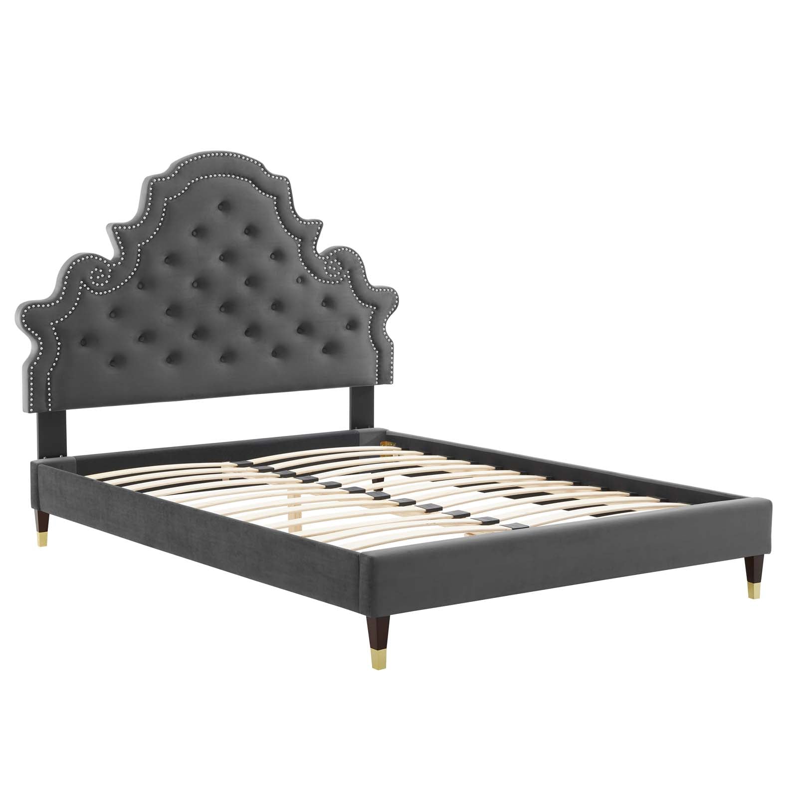 Modway Gwyneth Tufted Performance Velvet King Platform Bed | Beds | Modishstore-3