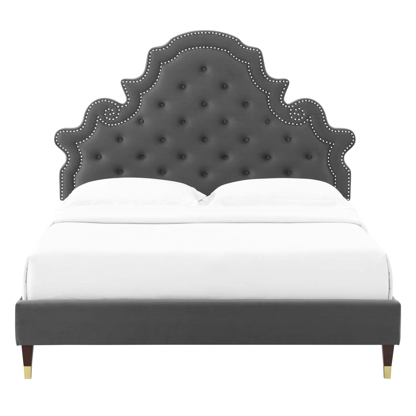 Modway Gwyneth Tufted Performance Velvet King Platform Bed | Beds | Modishstore-7