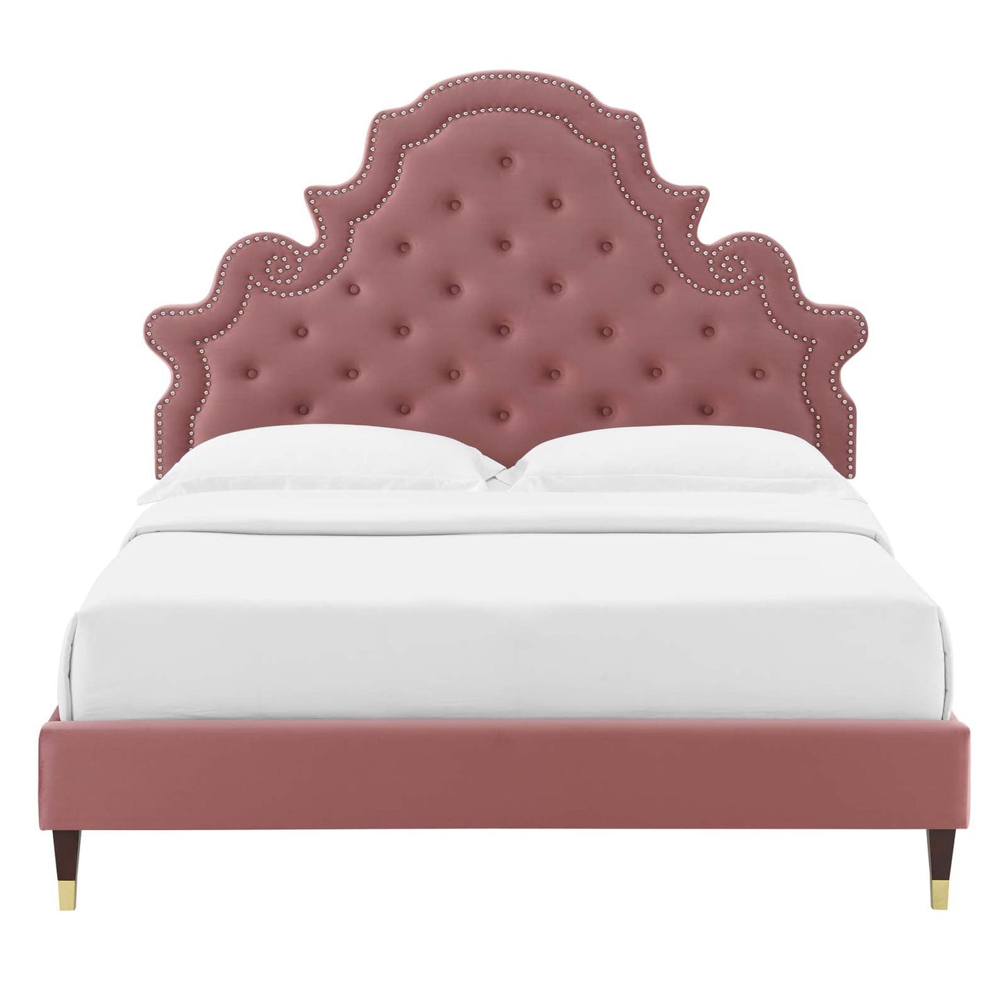 Modway Gwyneth Tufted Performance Velvet King Platform Bed | Beds | Modishstore-14