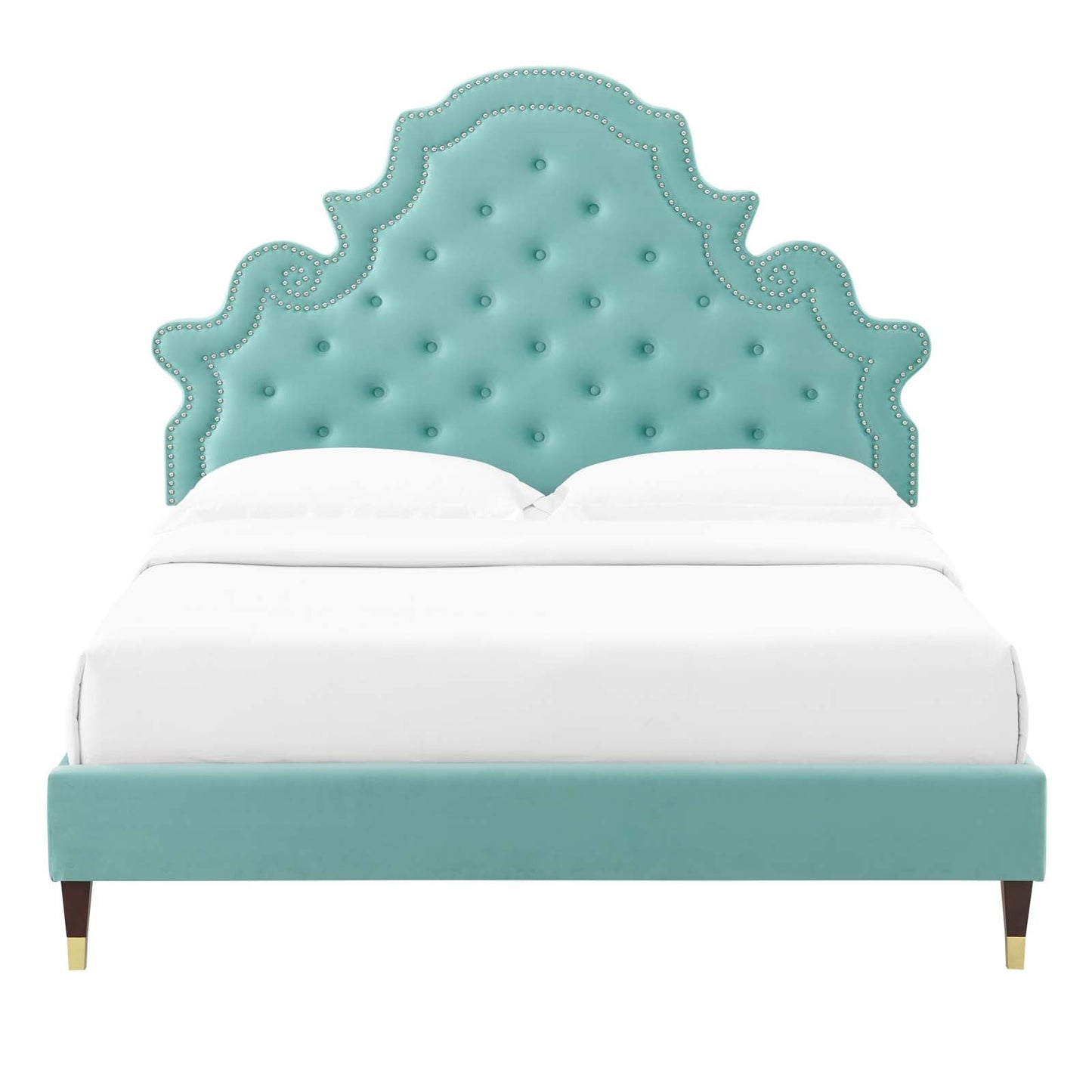 Modway Gwyneth Tufted Performance Velvet King Platform Bed | Beds | Modishstore-28