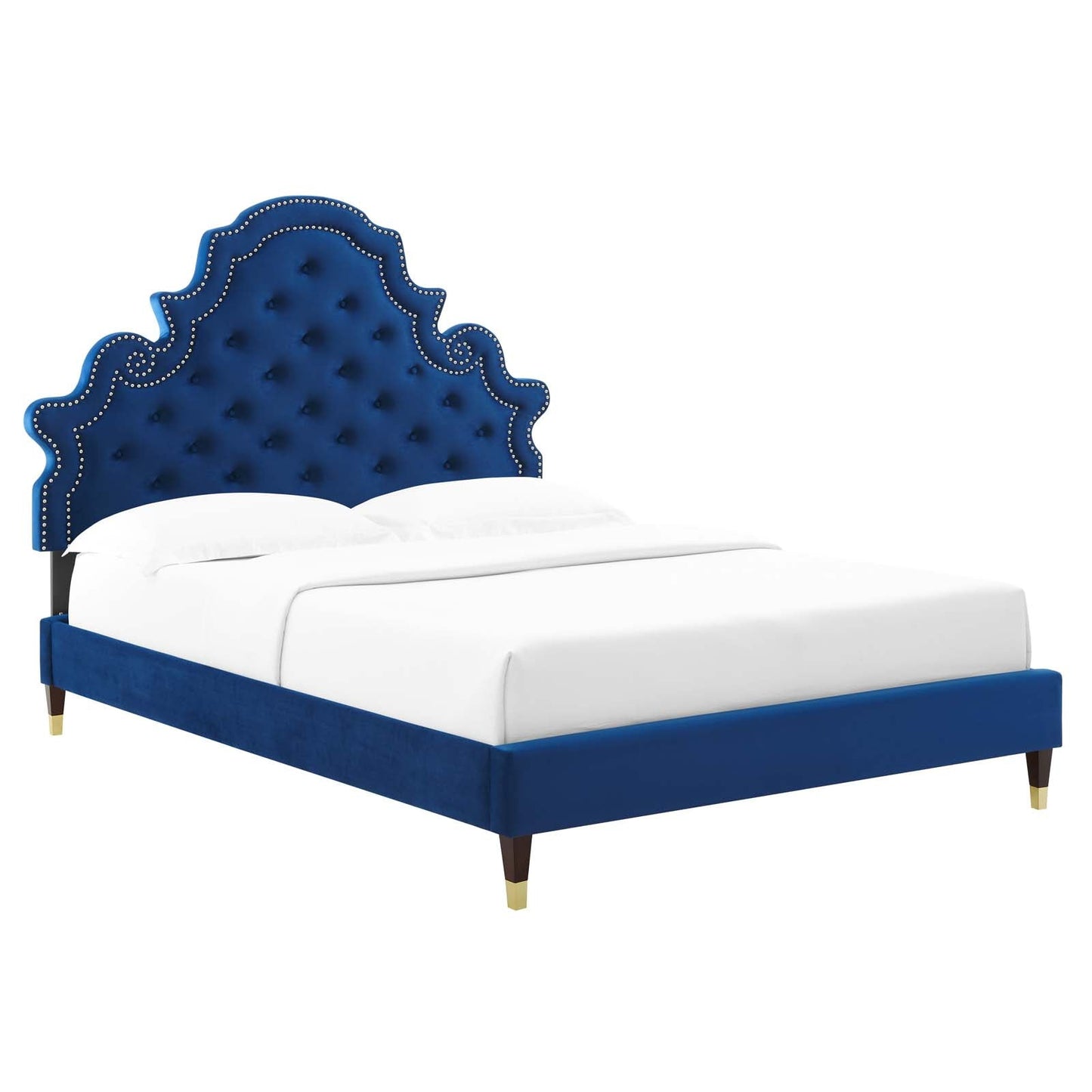 Modway Gwyneth Tufted Performance Velvet King Platform Bed | Beds | Modishstore-30