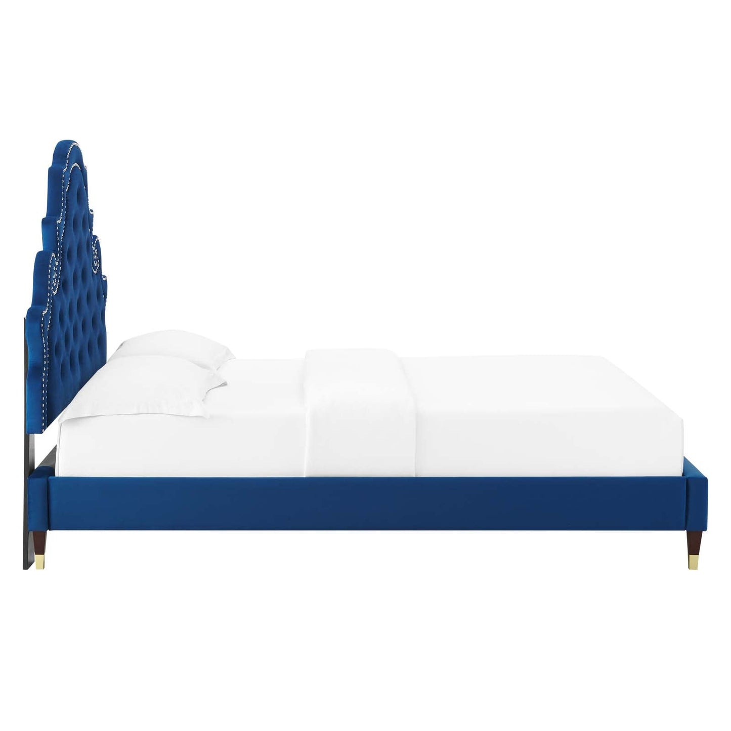Modway Gwyneth Tufted Performance Velvet King Platform Bed | Beds | Modishstore-34