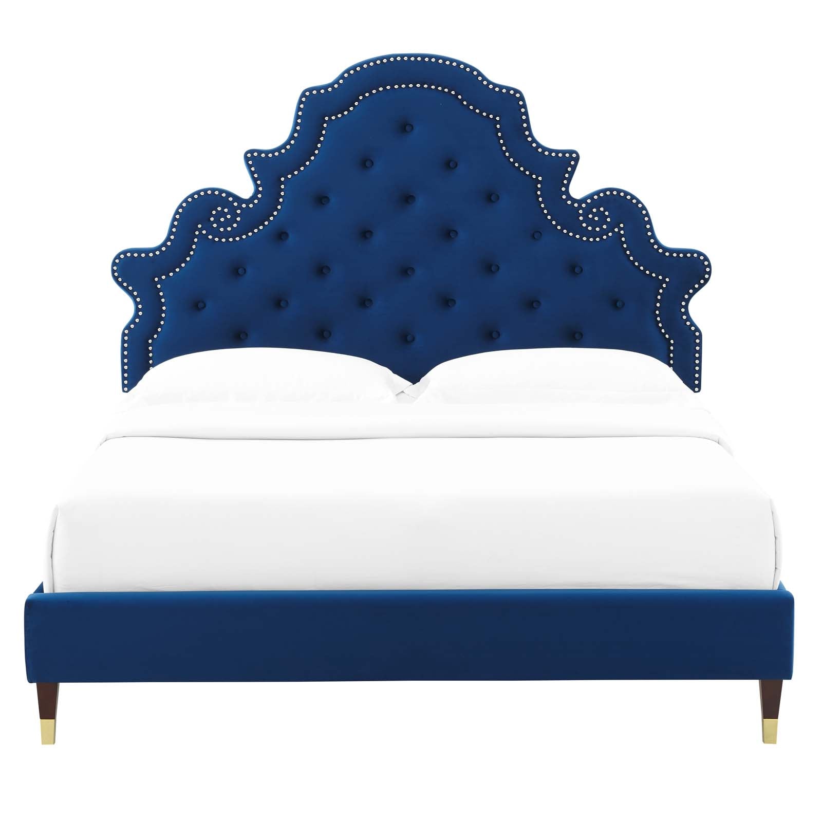 Modway Gwyneth Tufted Performance Velvet King Platform Bed | Beds | Modishstore-35