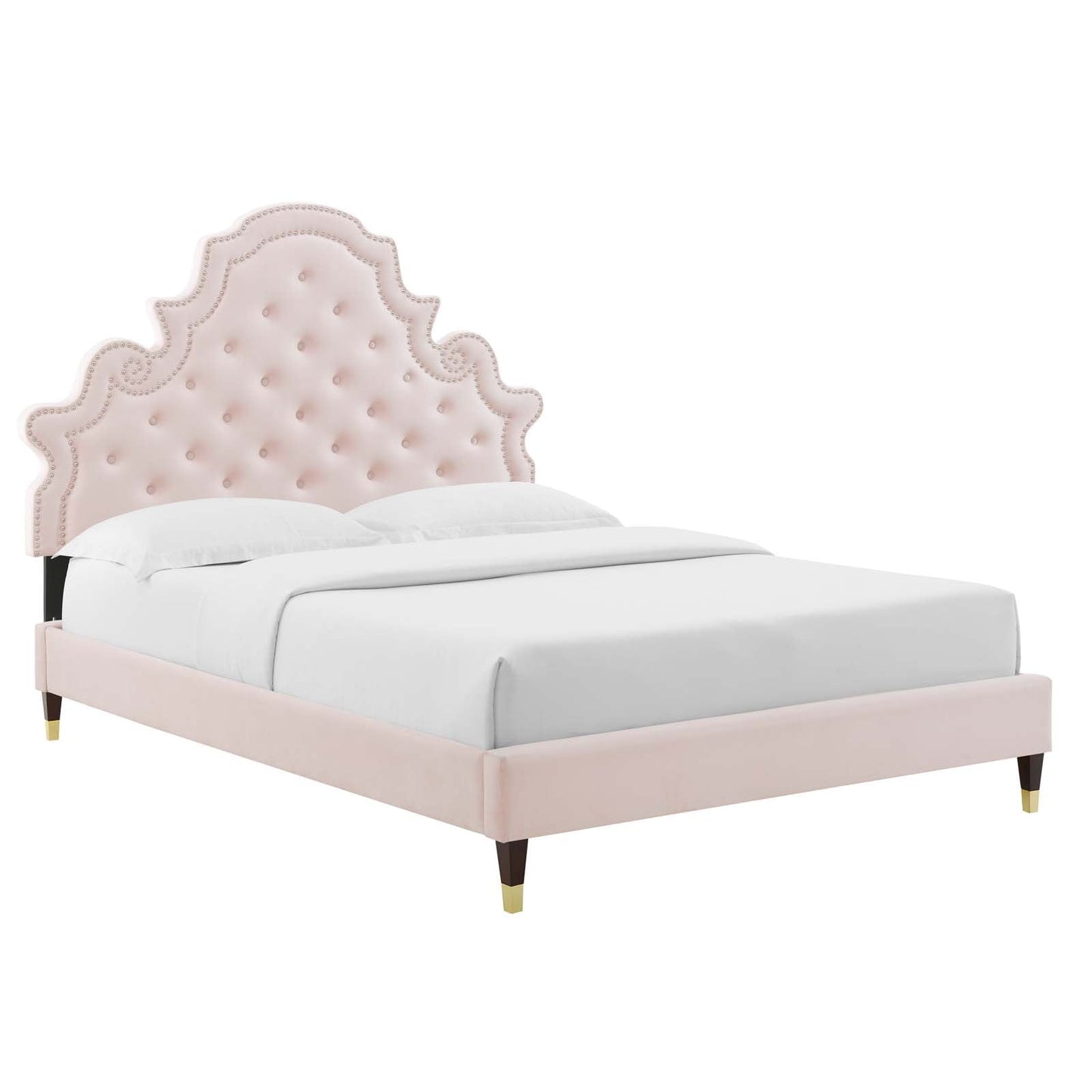 Modway Gwyneth Tufted Performance Velvet King Platform Bed | Beds | Modishstore-37