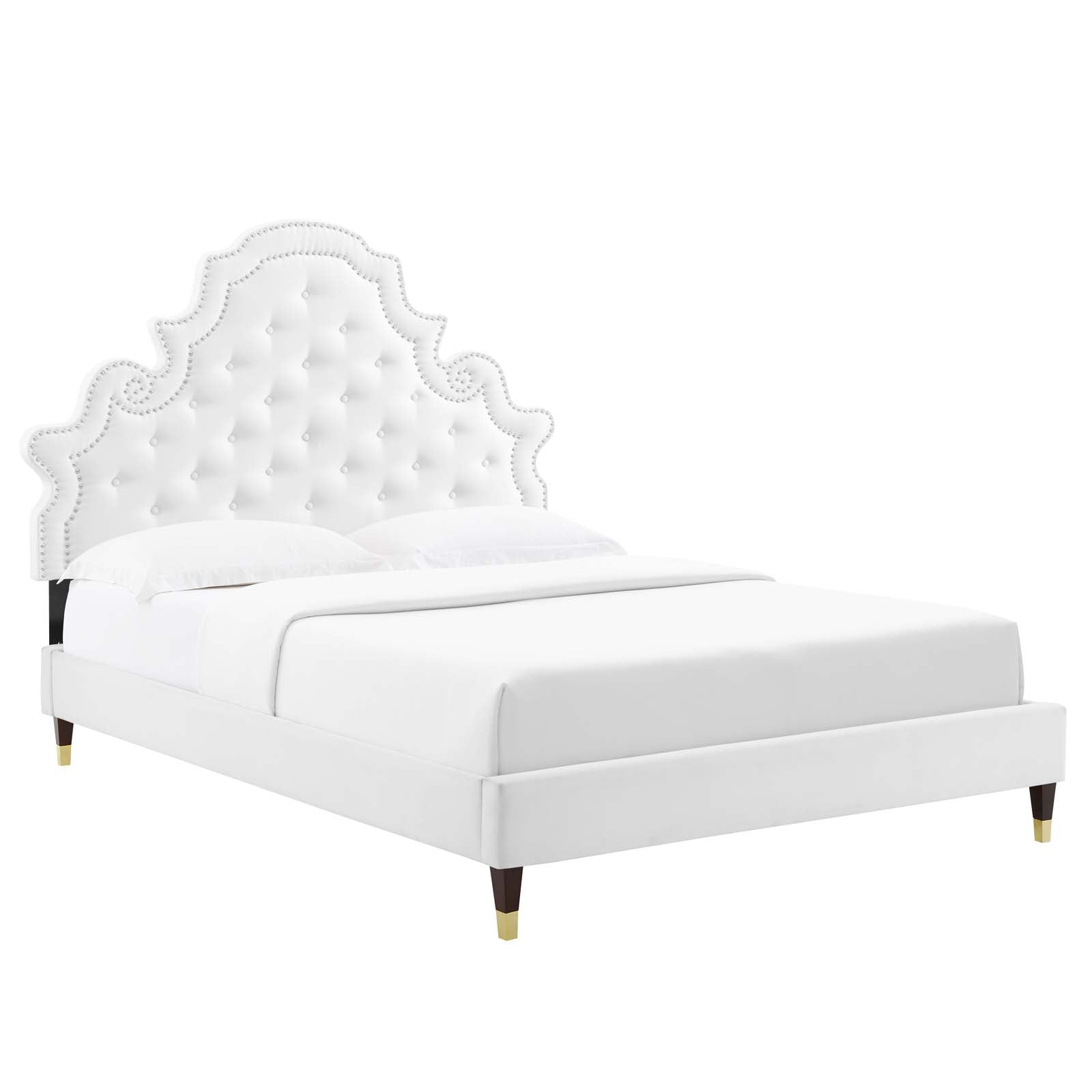 Modway Gwyneth Tufted Performance Velvet King Platform Bed | Beds | Modishstore-51