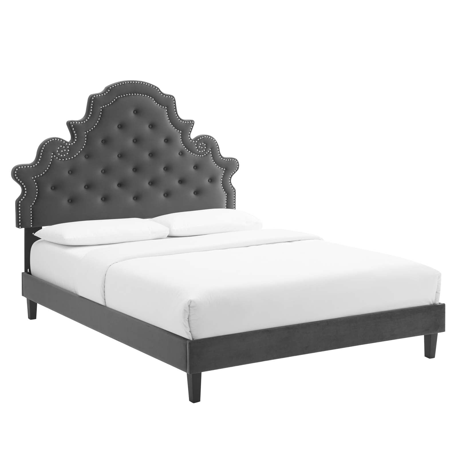 Modway Gwyneth Tufted Performance Velvet King Platform Bed | Beds | Modishstore-2