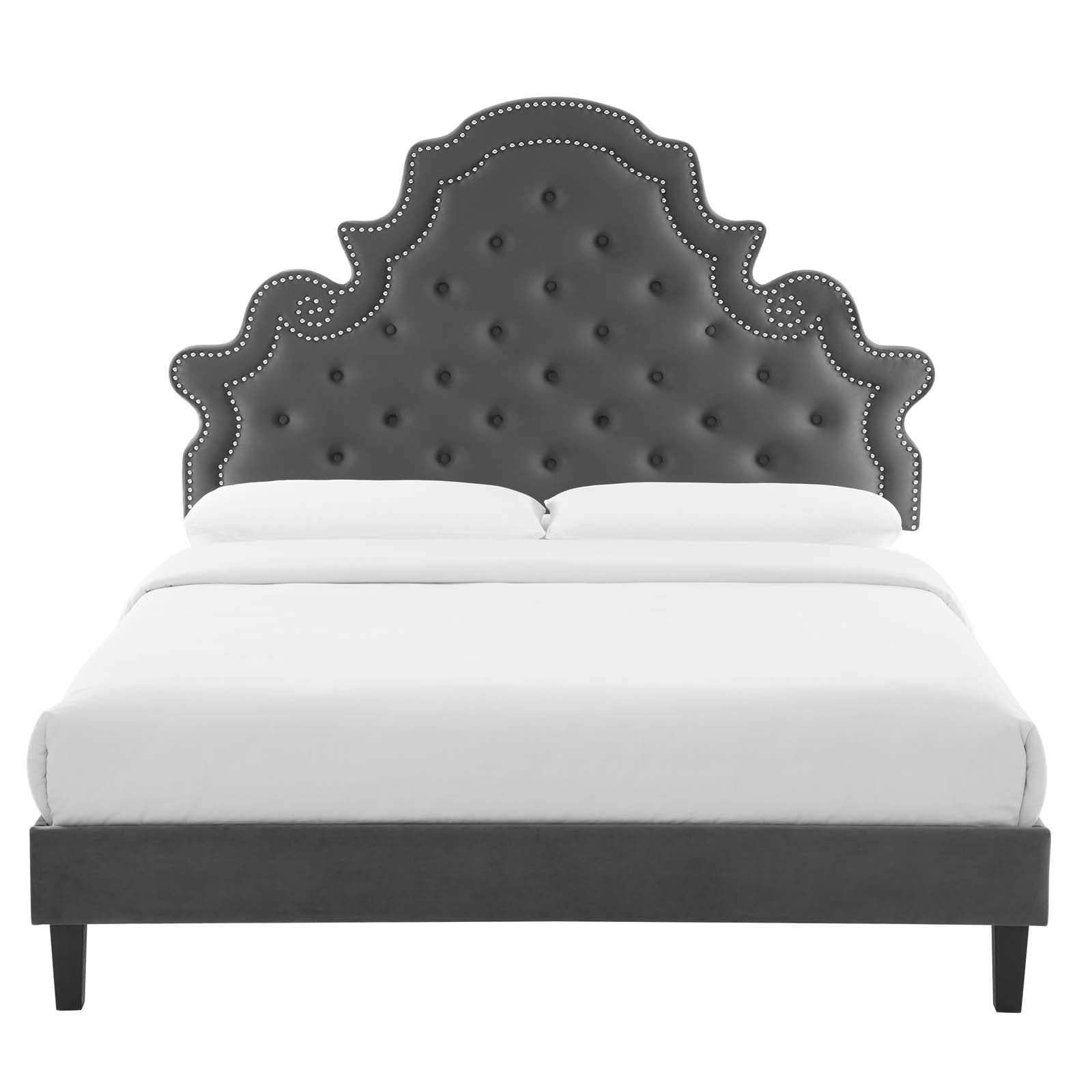 Modway Gwyneth Tufted Performance Velvet King Platform Bed | Beds | Modishstore-6