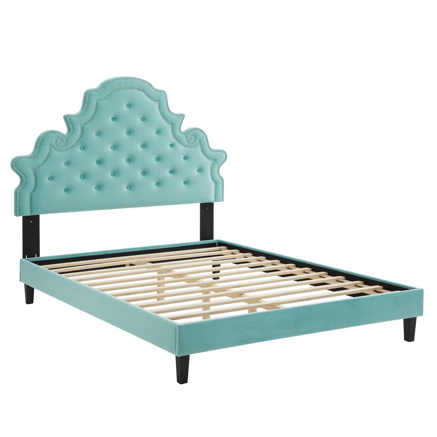 Modway Gwyneth Tufted Performance Velvet King Platform Bed | Beds | Modishstore-26