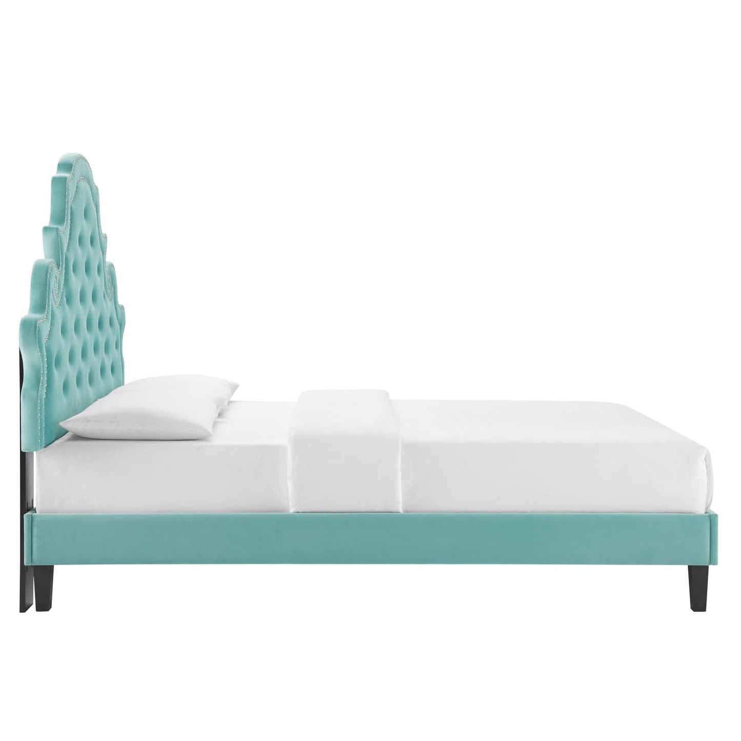 Modway Gwyneth Tufted Performance Velvet King Platform Bed | Beds | Modishstore-29