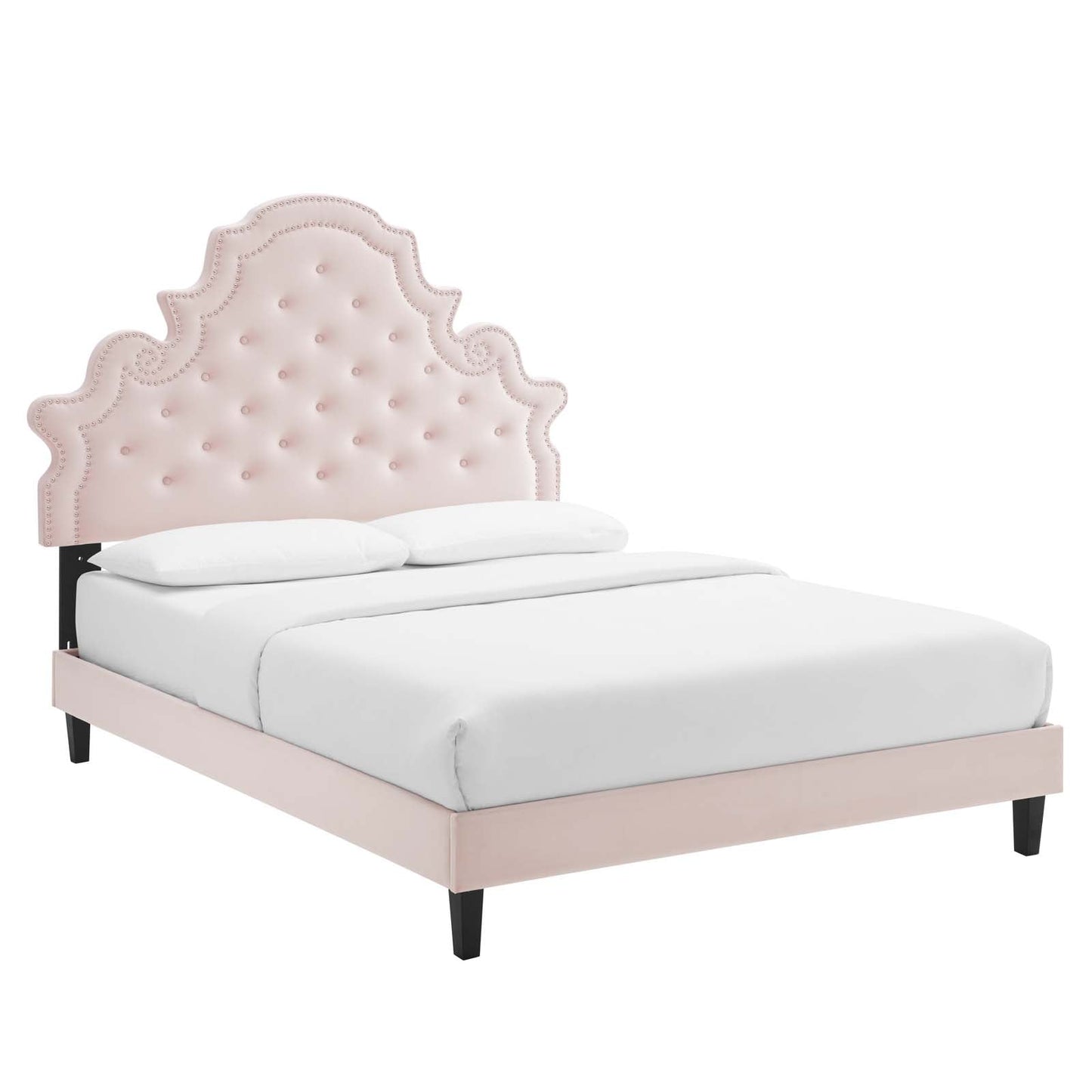 Modway Gwyneth Tufted Performance Velvet King Platform Bed | Beds | Modishstore-41