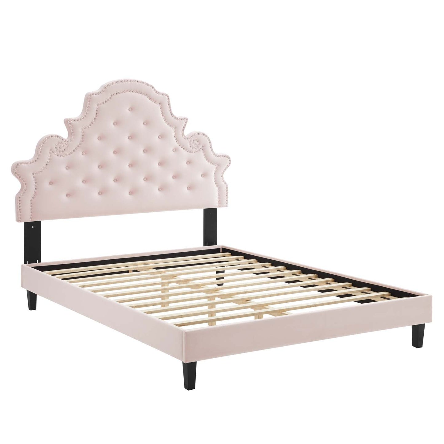 Modway Gwyneth Tufted Performance Velvet King Platform Bed | Beds | Modishstore-42