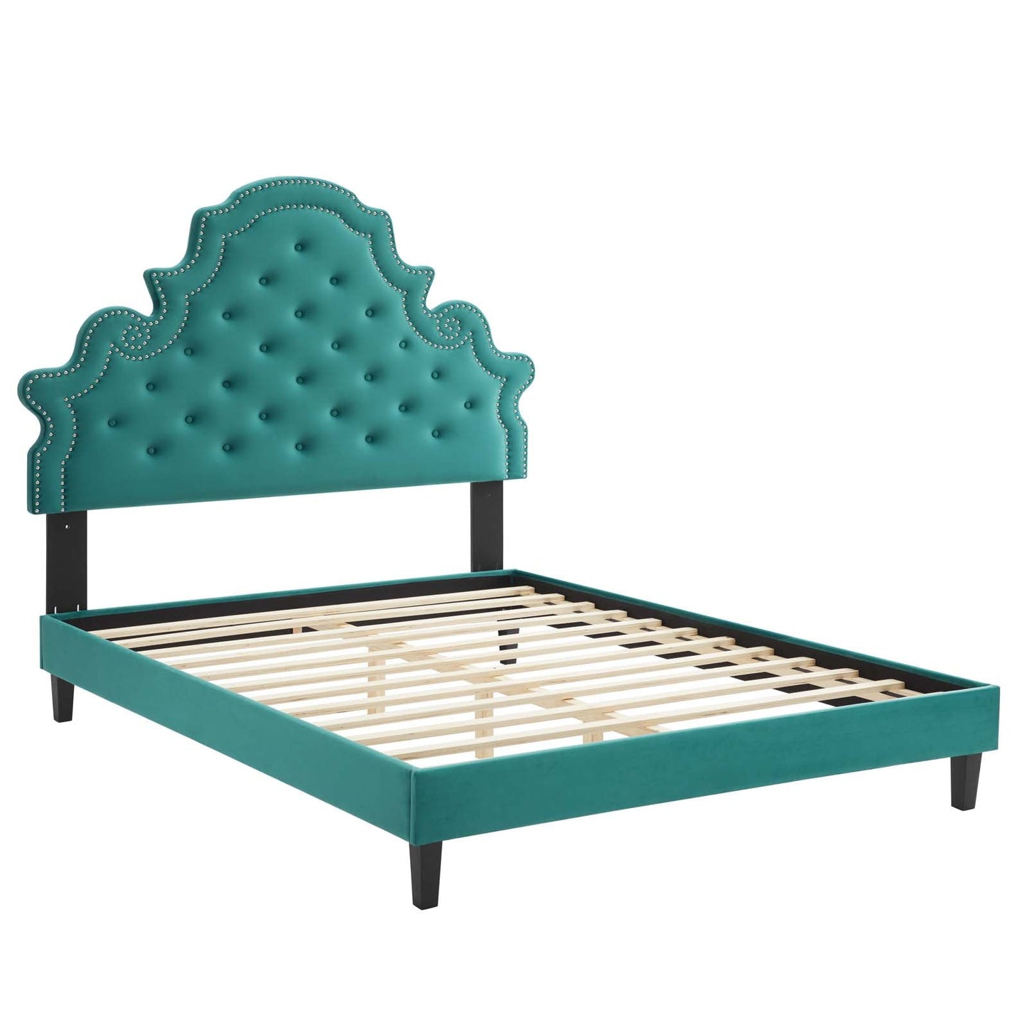 Modway Gwyneth Tufted Performance Velvet King Platform Bed | Beds | Modishstore-50