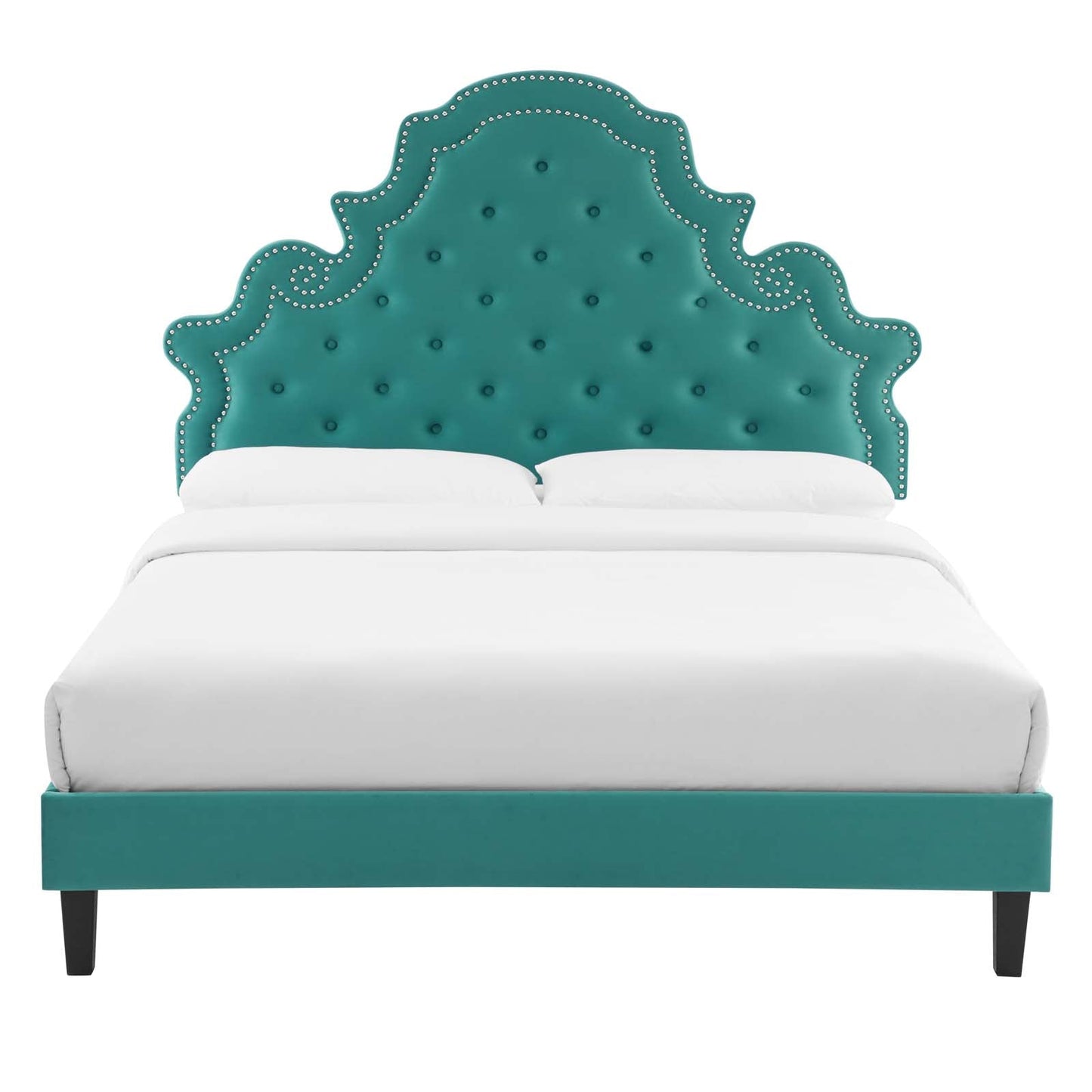 Modway Gwyneth Tufted Performance Velvet King Platform Bed | Beds | Modishstore-55
