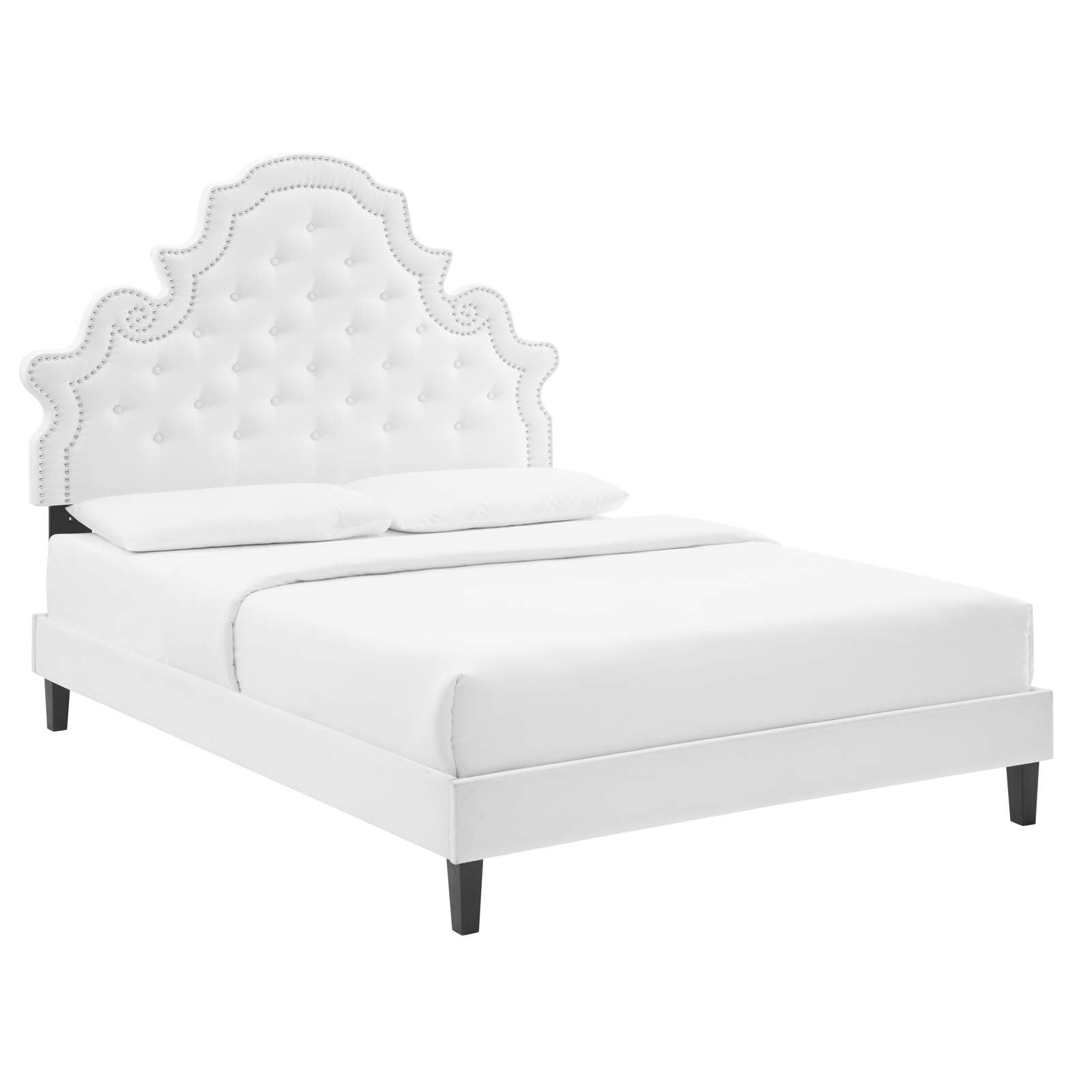 Modway Gwyneth Tufted Performance Velvet King Platform Bed | Beds | Modishstore-57