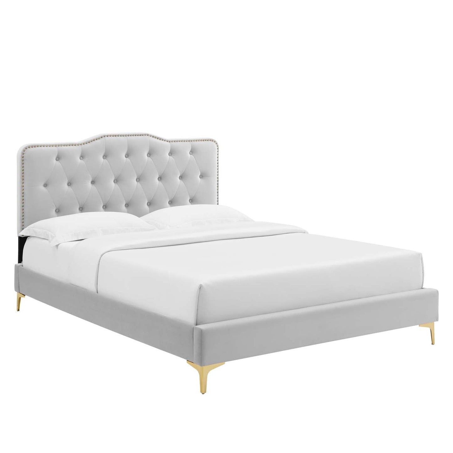Amber Performance Velvet Queen Platform Bed By Modway - MOD-6775 | Beds - 31