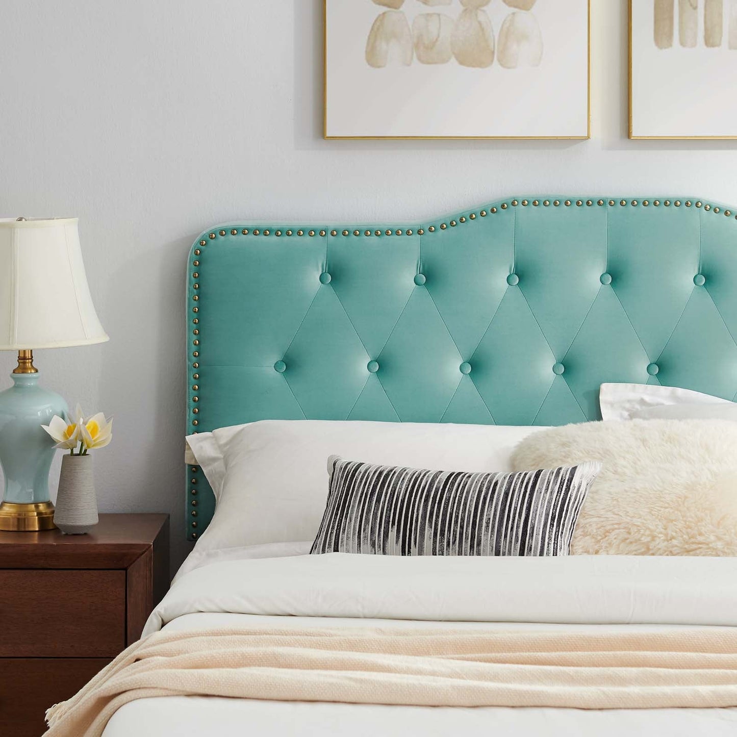 Amber Performance Velvet Queen Platform Bed By Modway - MOD-6775 | Beds - 47