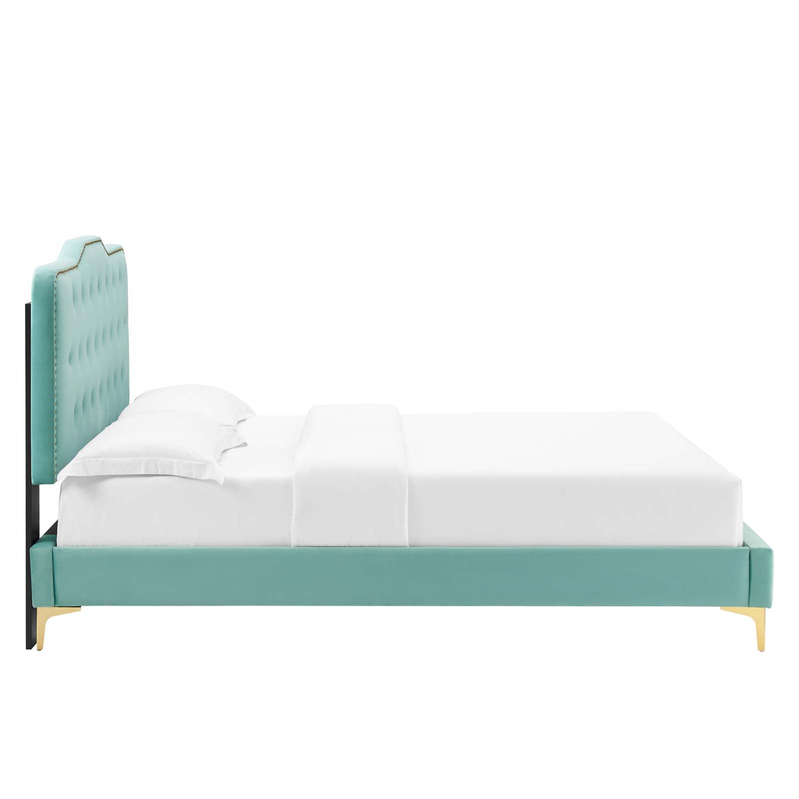 Amber Performance Velvet Queen Platform Bed By Modway - MOD-6775 | Beds - 55