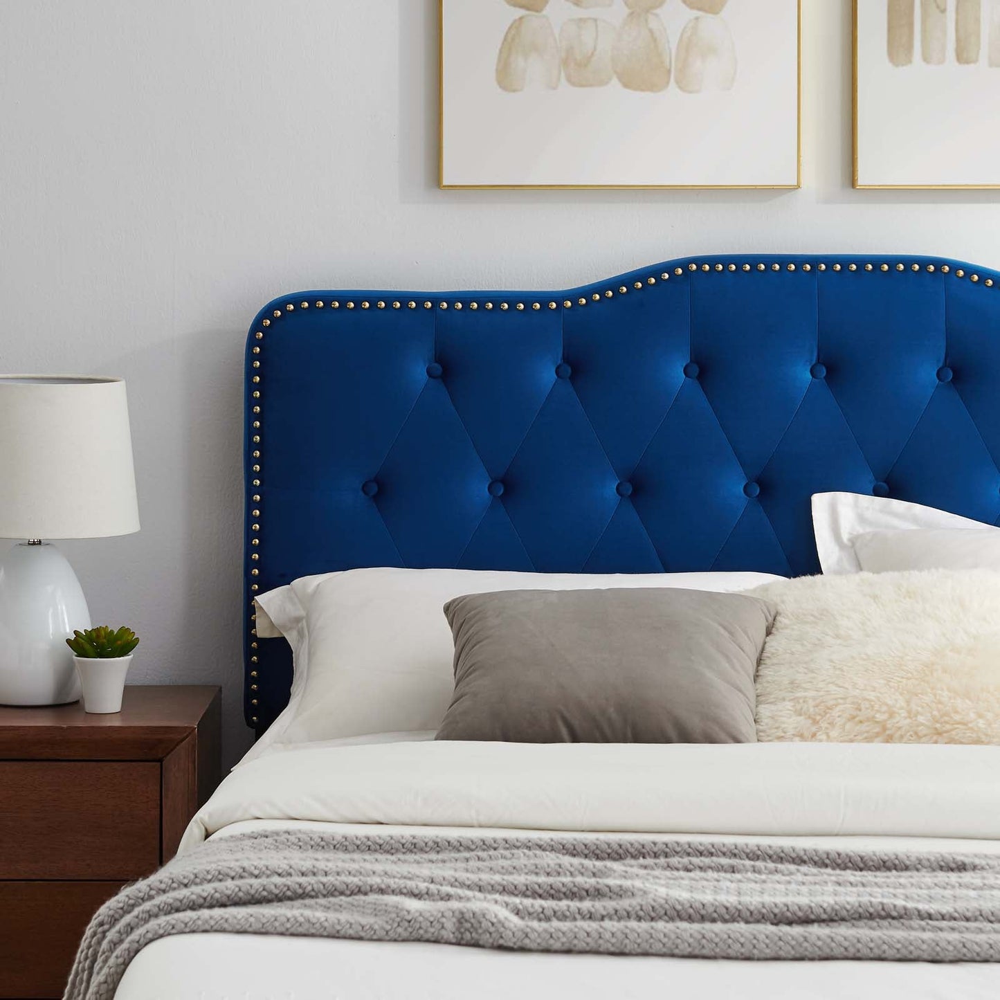 Amber Performance Velvet Queen Platform Bed By Modway - MOD-6775 | Beds - 62