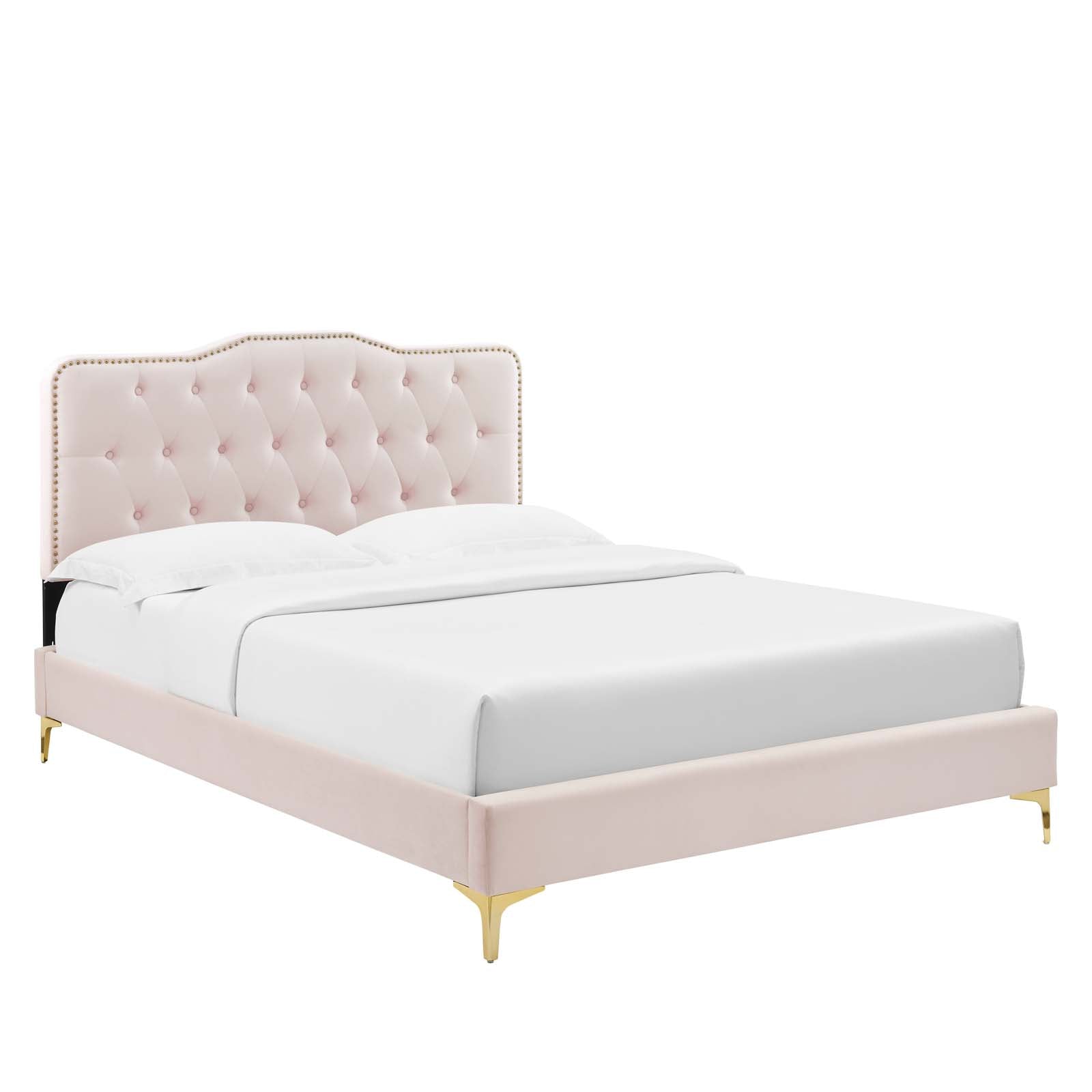 Amber Performance Velvet Queen Platform Bed By Modway - MOD-6775 | Beds - 76