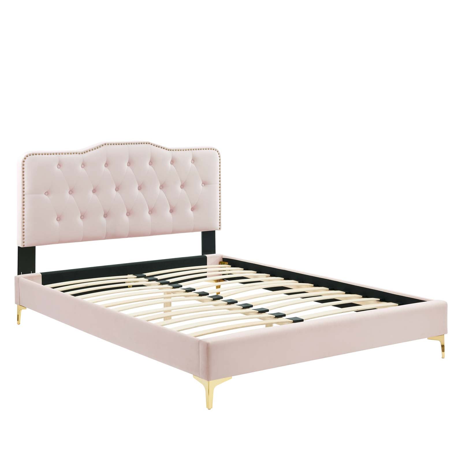 Amber Performance Velvet Queen Platform Bed By Modway - MOD-6775 | Beds - 84