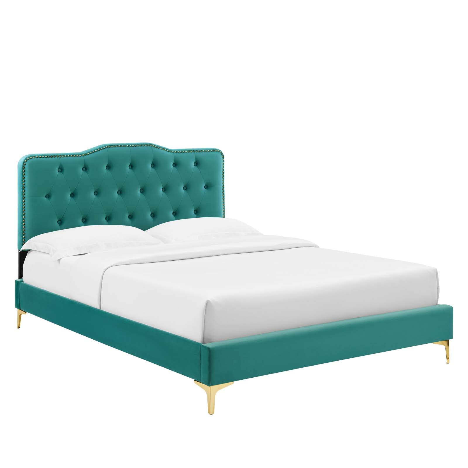 Amber Performance Velvet Queen Platform Bed By Modway - MOD-6775 | Beds - 91